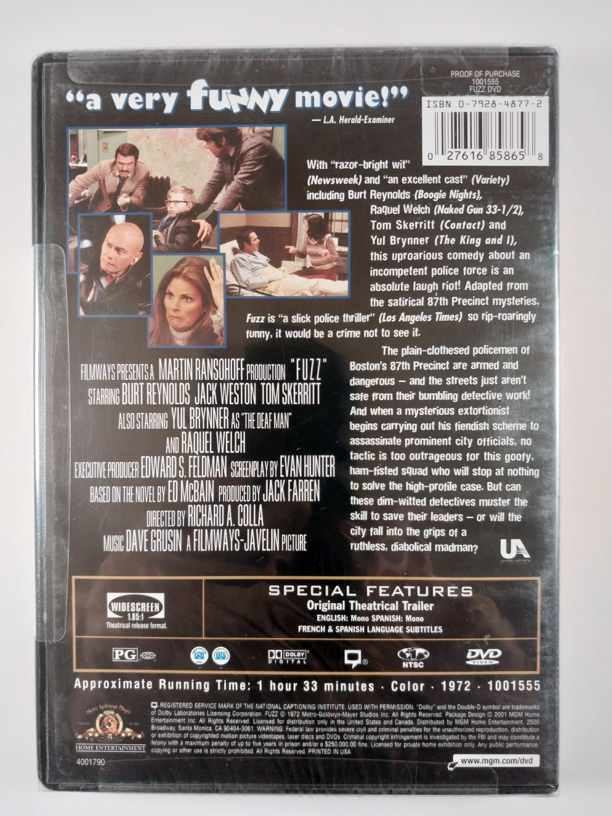 Fuzz (1972) Widescreen 1.85:1 (DVD, 2001) 1001555 – Burt Reynolds – Sealed