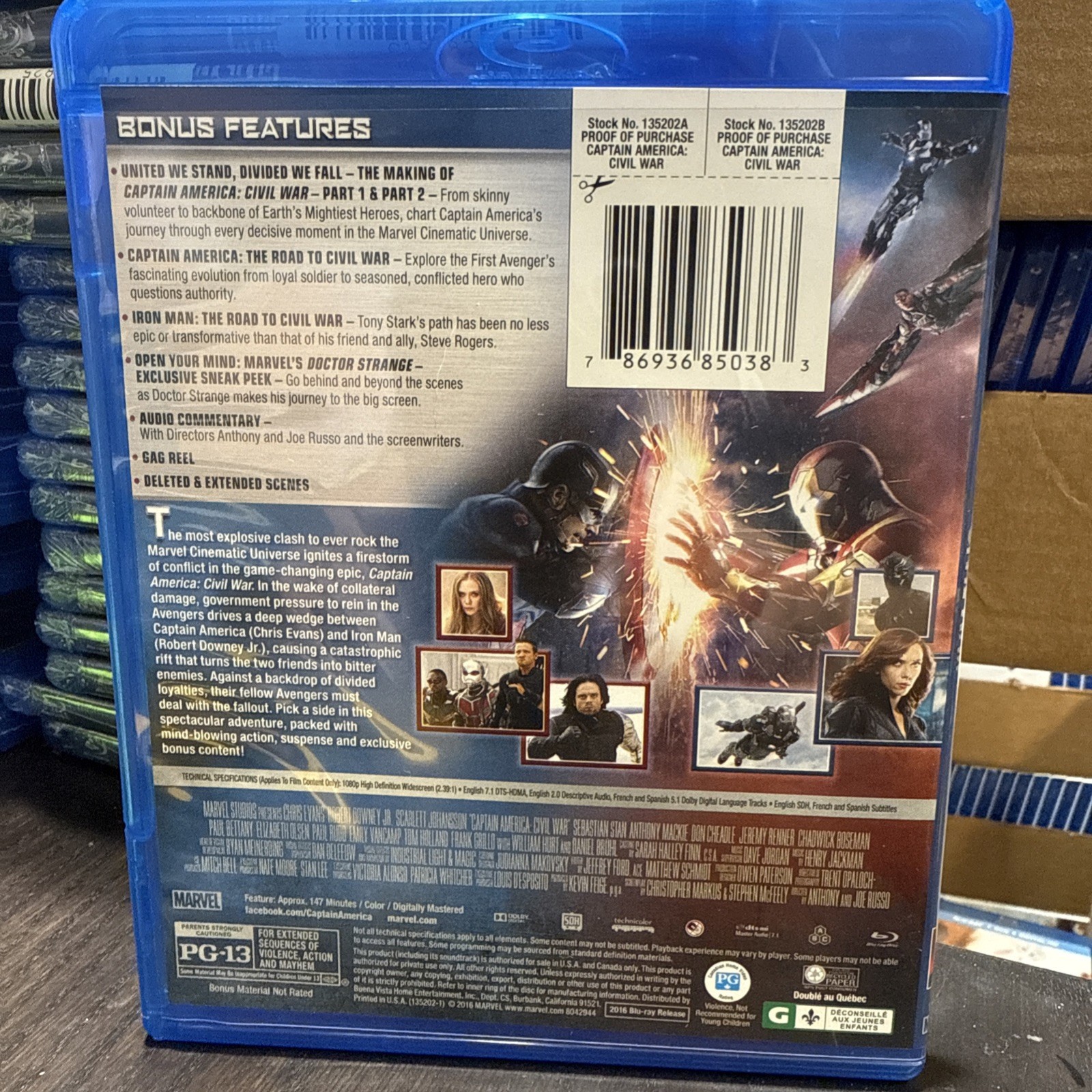 Captain America: Civil War (Blu-ray Disc, 2016) – Open Item