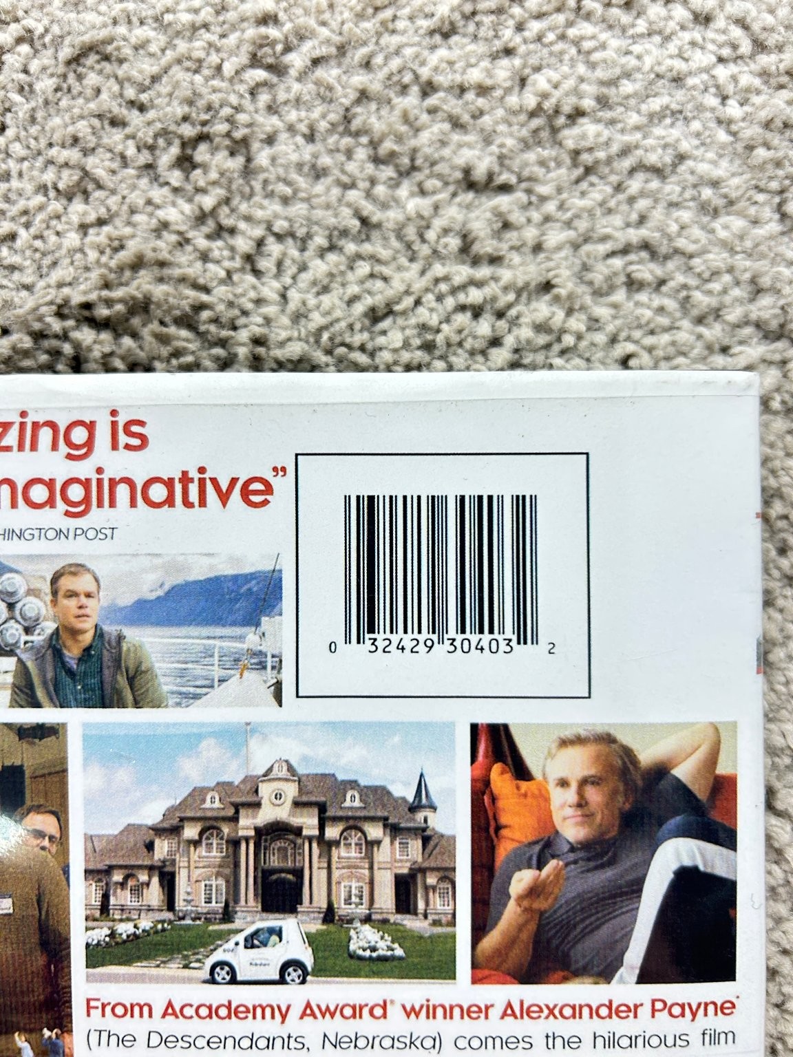 Downsizing DVD 2017 Matt Damon Alexander Payne Widescreen Region 1