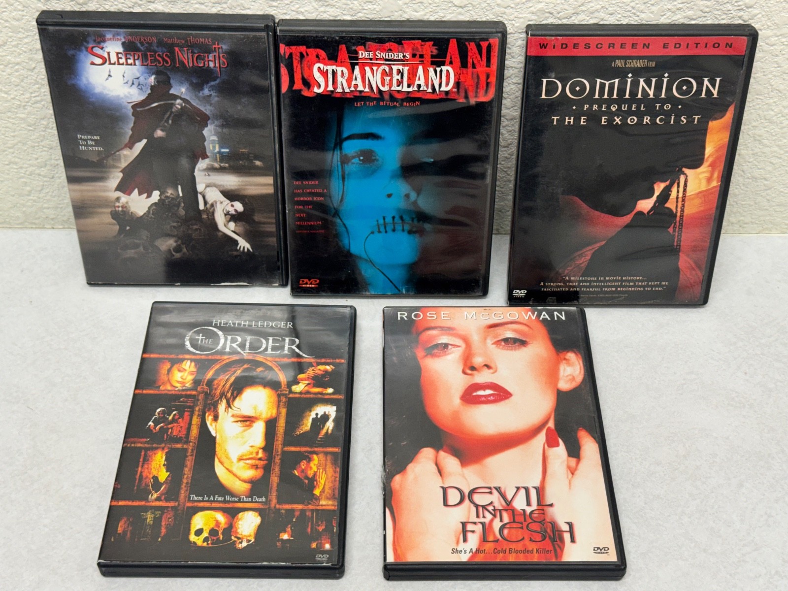 Horror DVD Lot of 5 Strangeland Dominion Exorcist The Order Sleepless