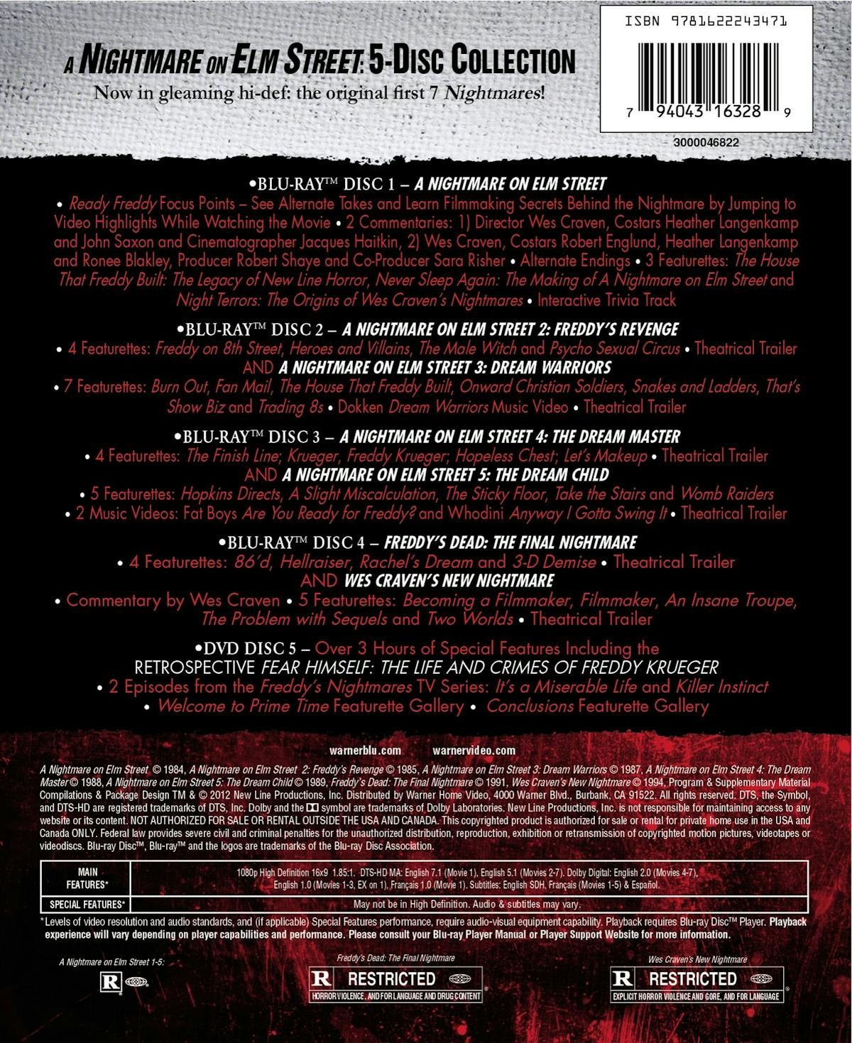 A Nightmare On Elm Street 1-7 Blu-ray Miko Hughes NEW