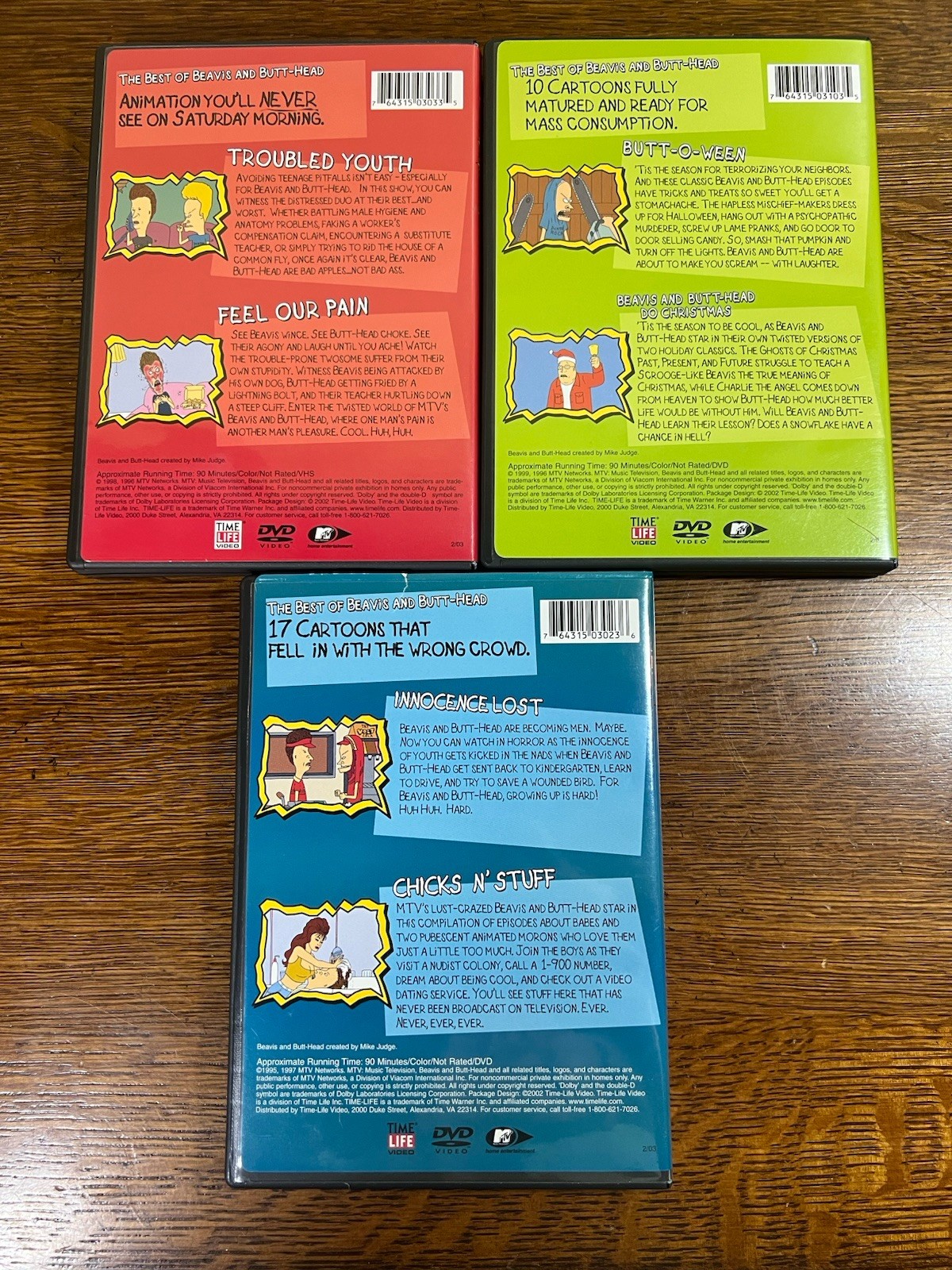 Lot of 3 Best of Beavis and Butthead DVD Time Life MTV Mike Judge 43 Episodes