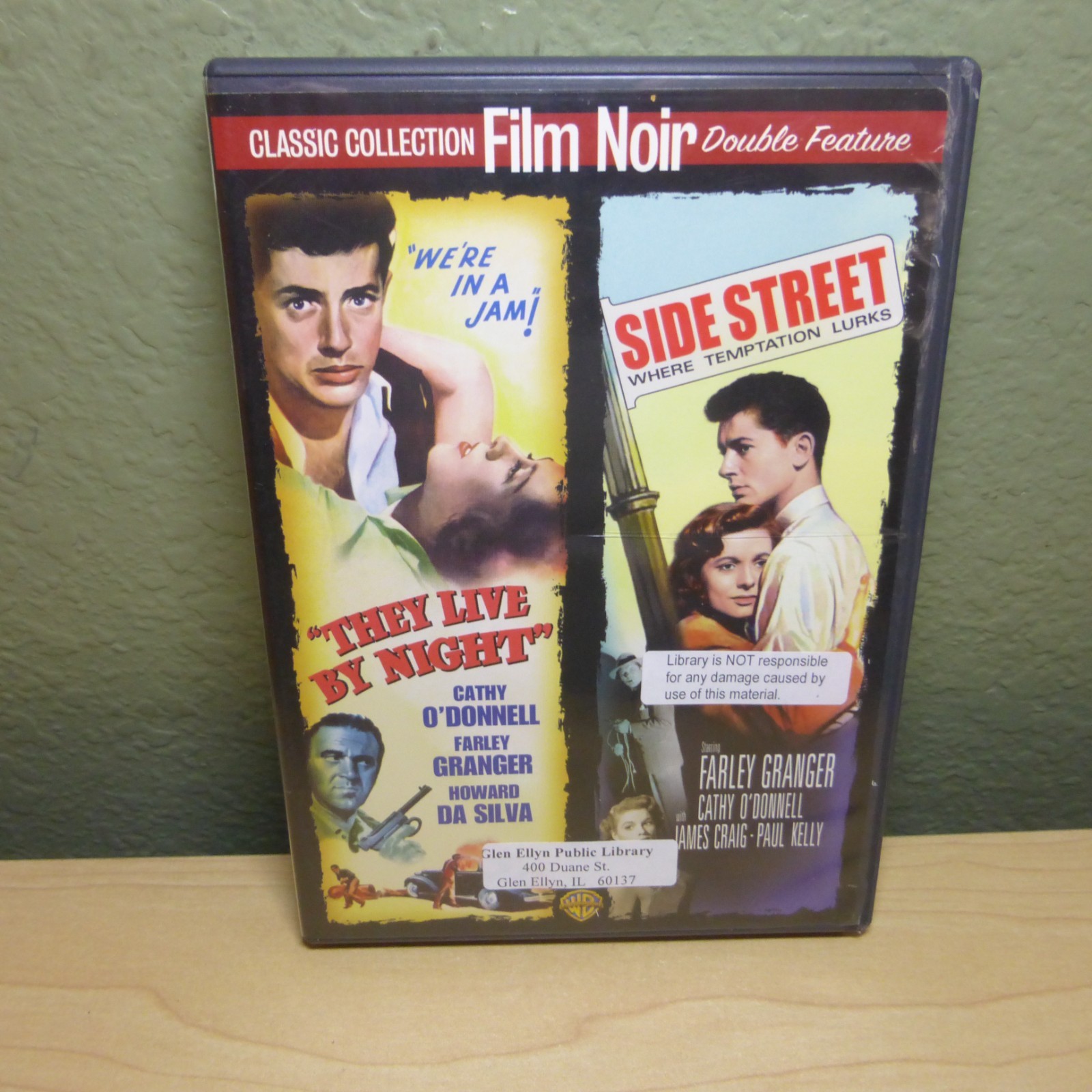 They Live by Night & Side Street (DVD, 1950) Classic Film Noir Former Library