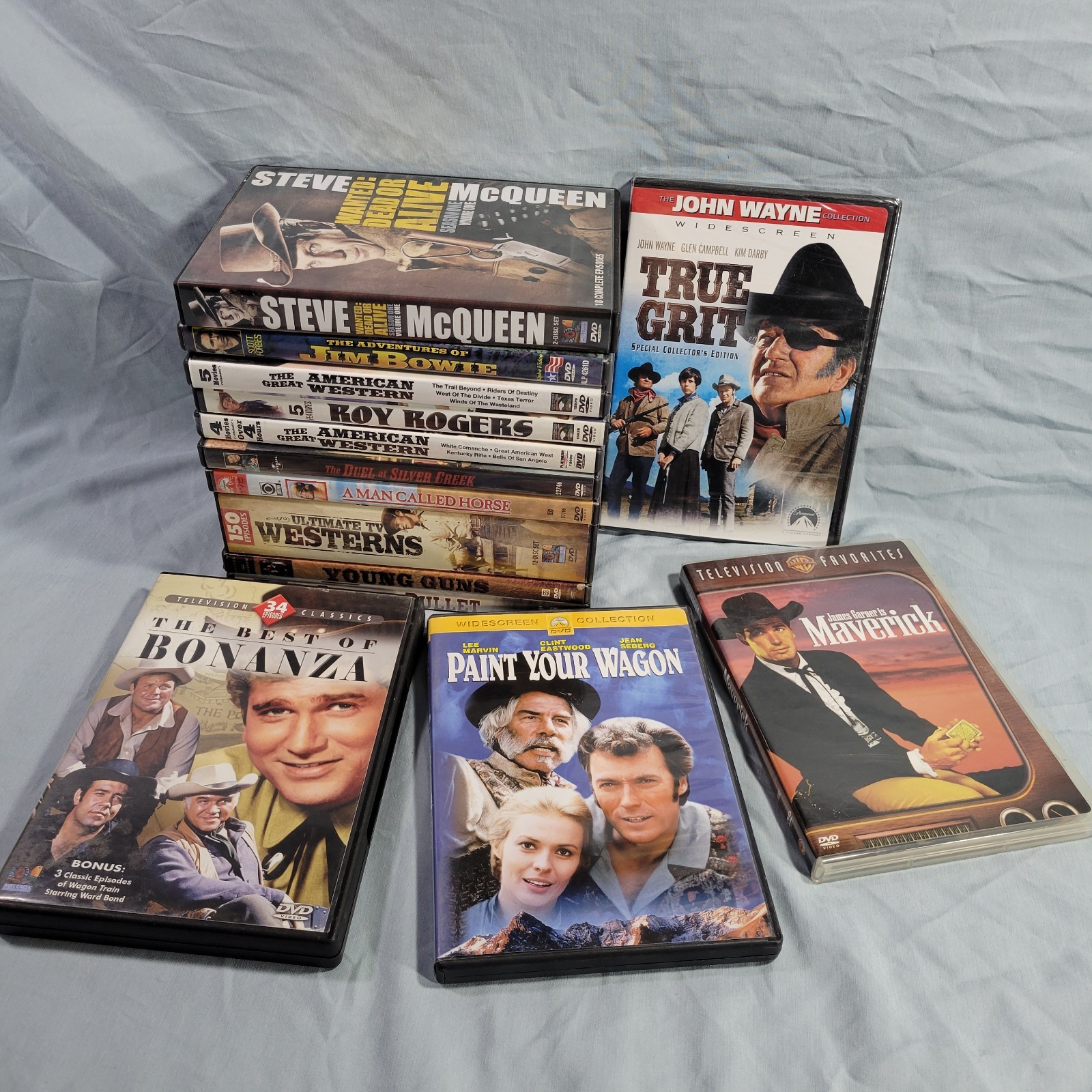 Classic Western DVD Lot Of 14 TV Westerns True Grit John Wayne Bonanza Roy Roger