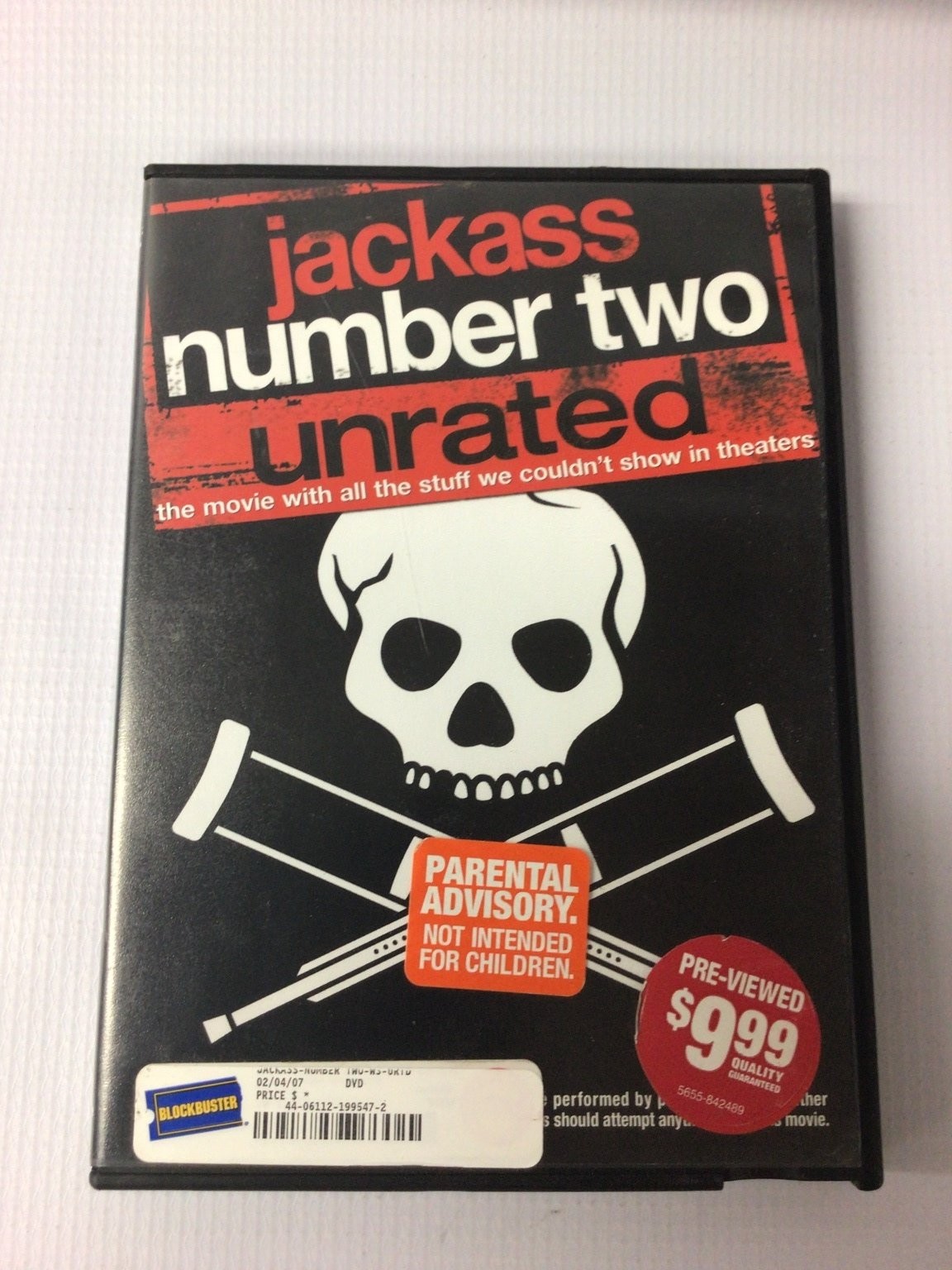 Jackass Number Two Unrated DVD 2006 Johnny Knoxville Bam Margera Jeff Tremaine