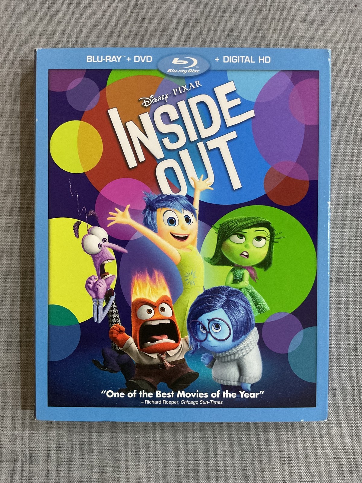 Disney Pixar Inside Out Blu-ray DVD Slipcover Digital HD Combo PG 95 Min 2015