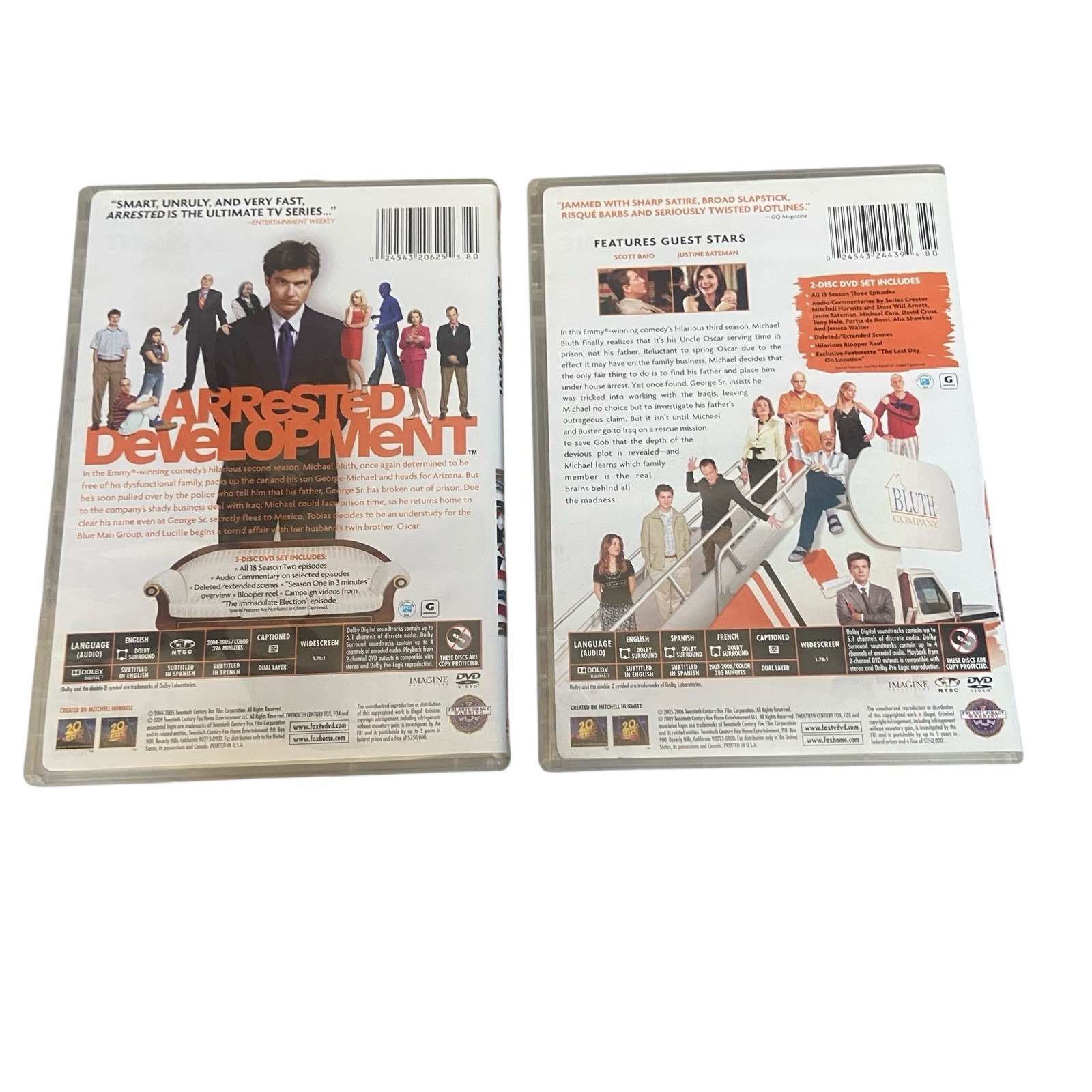 Arrested Development Seasons 1 2 DVD Set Lot Jason Bateman Comedy TV Series Show