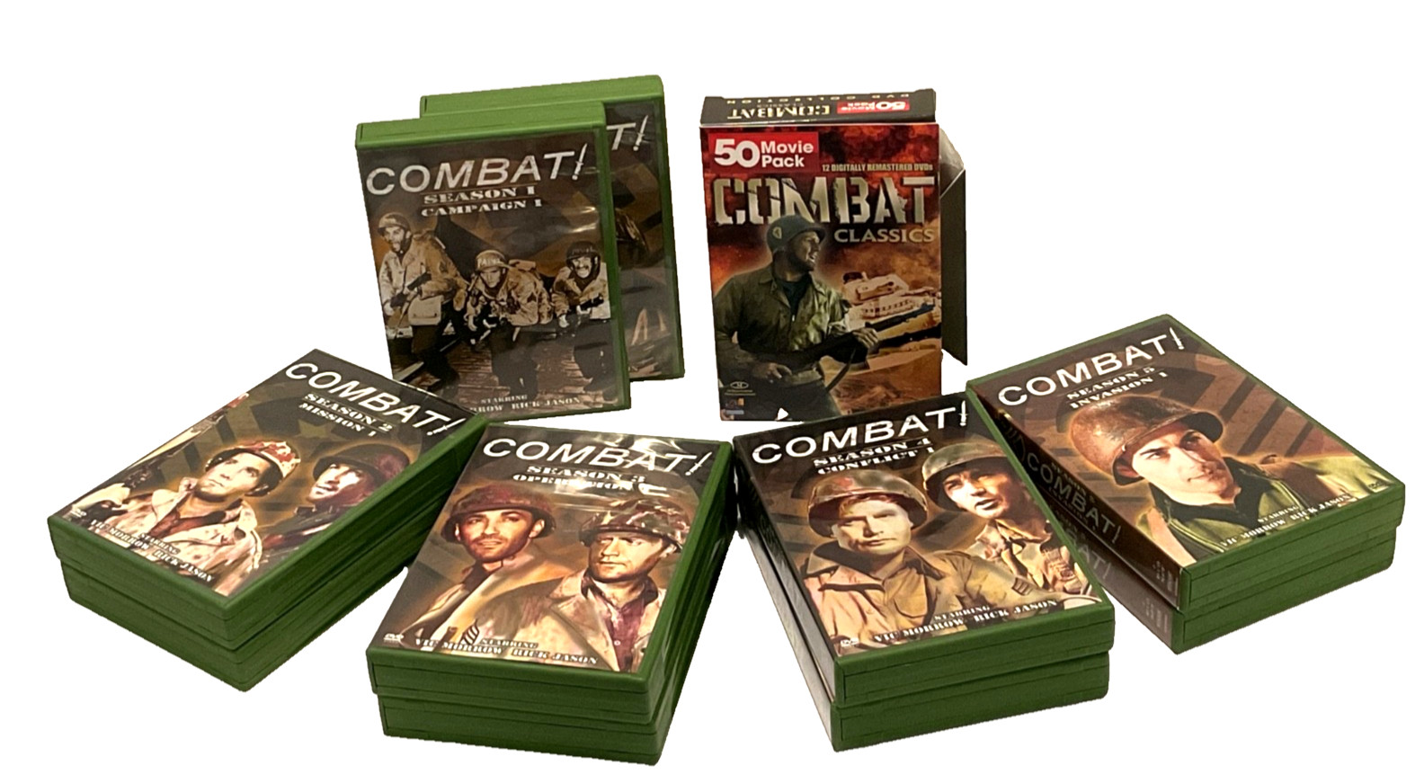 Combat Complete Series Seasons 1-5 DVD 40 Discs Combat Classics 50 Movies 12 DVD