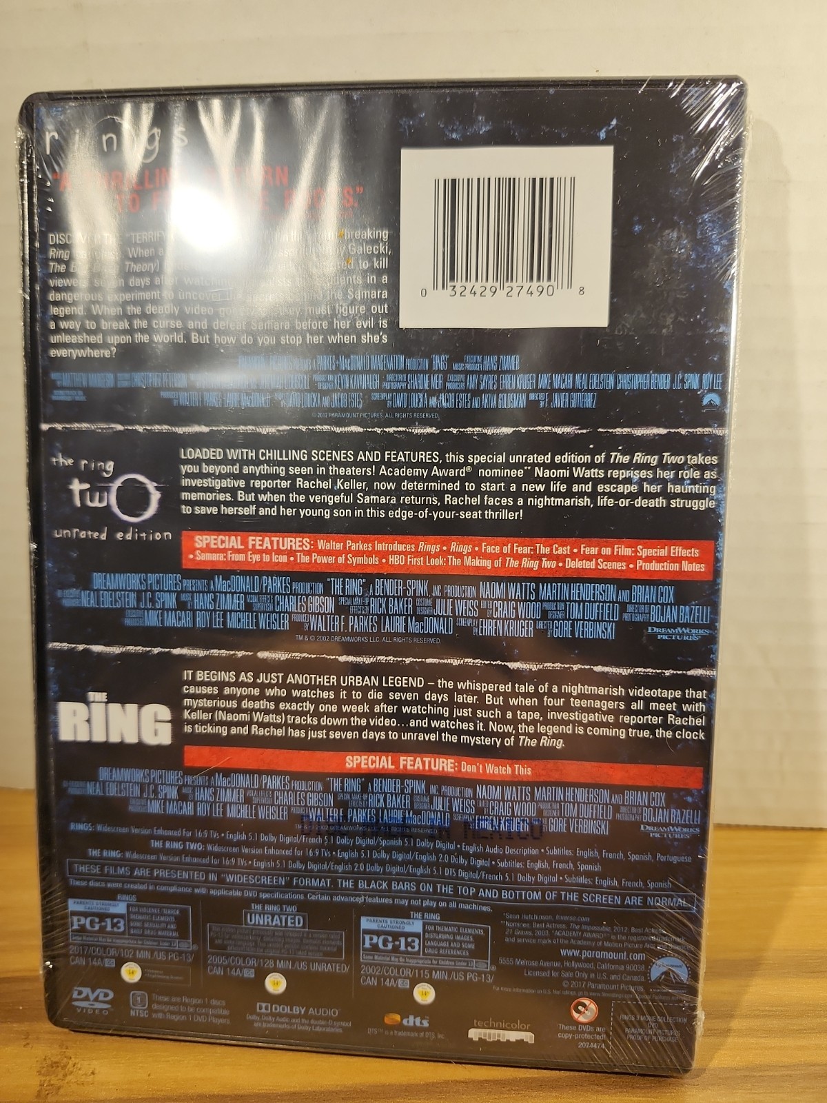 The Ring 3-Movie Collection (The Ring / The Ring Two / Rings) DVDs