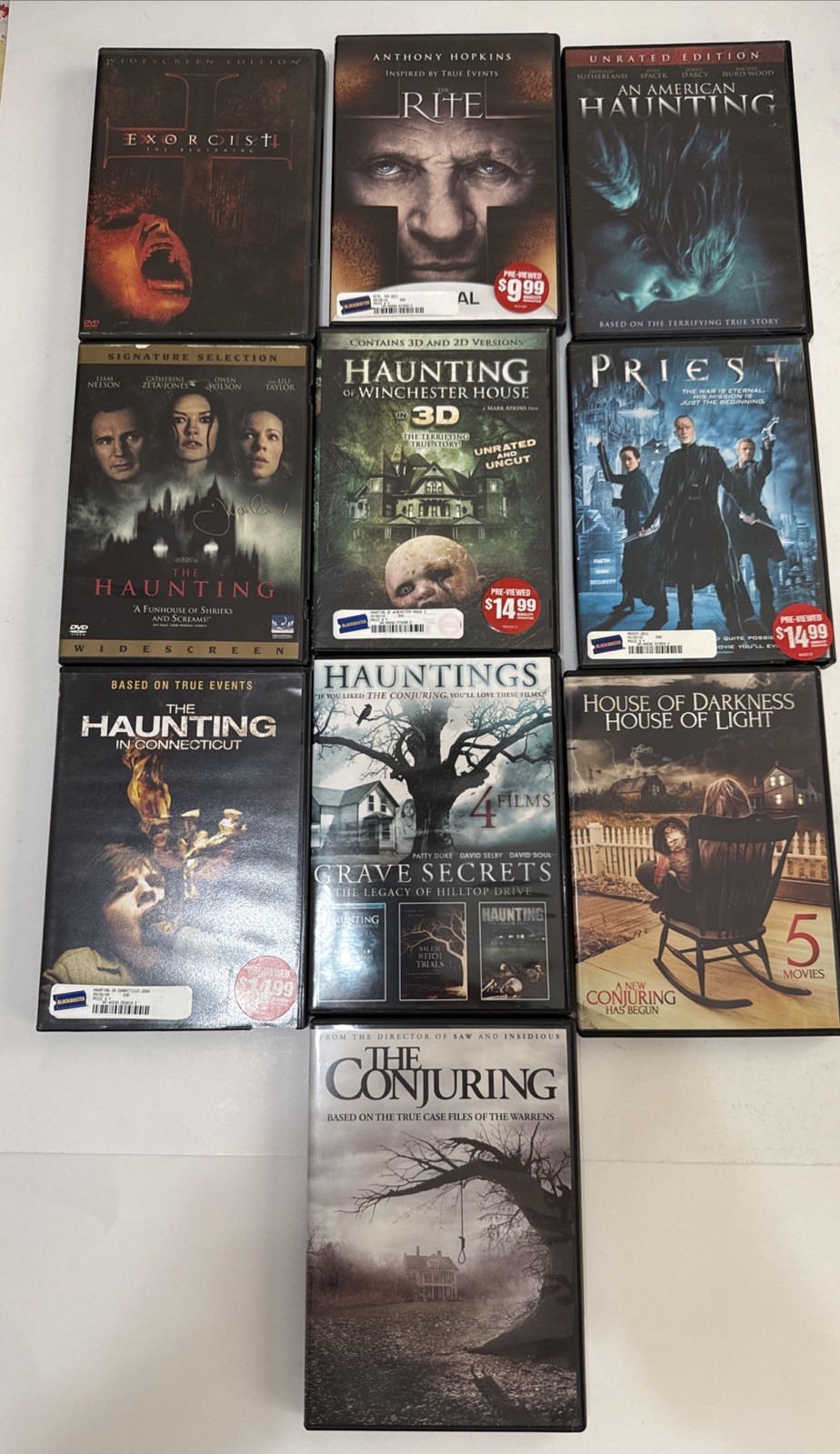 Lot of 10 Horror DVD Movies Assorted Titles
