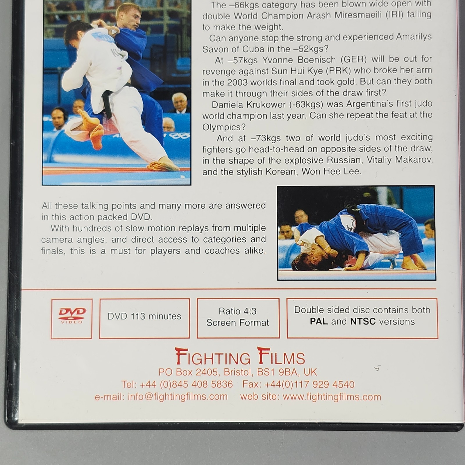 Olympic Judo Athens 2004 DVD Pt 1-2 Men Women Neil Adams IJF Light Heavyweights