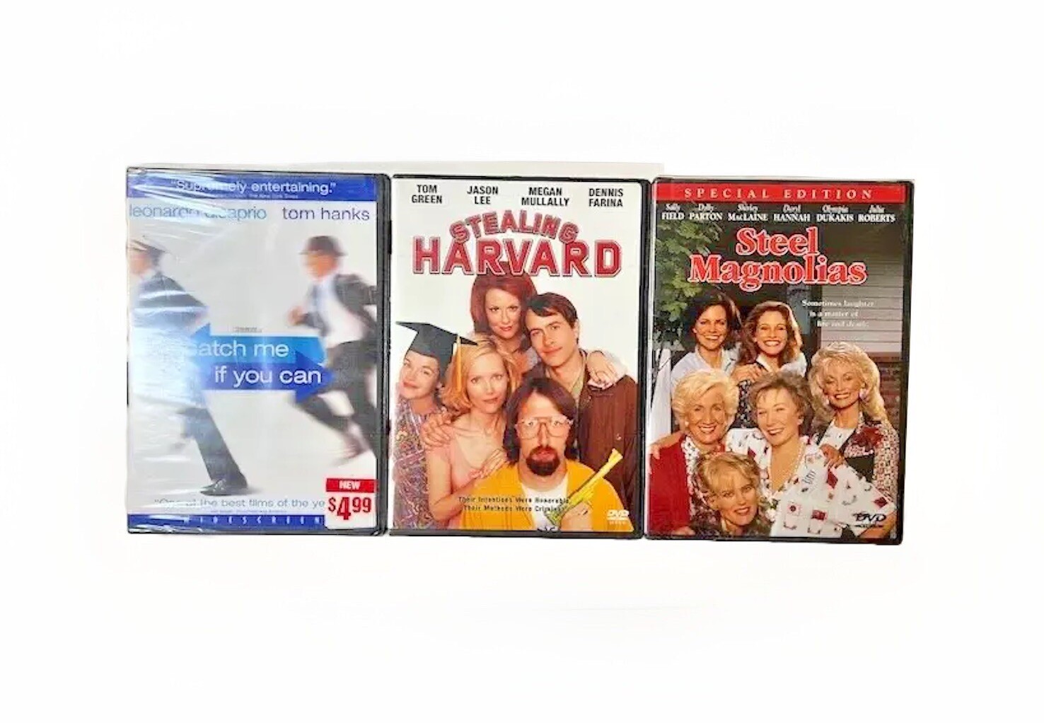 DVD Set of 3, Steel Magnolias NEW Catch me if you can New & Stealing Harvard