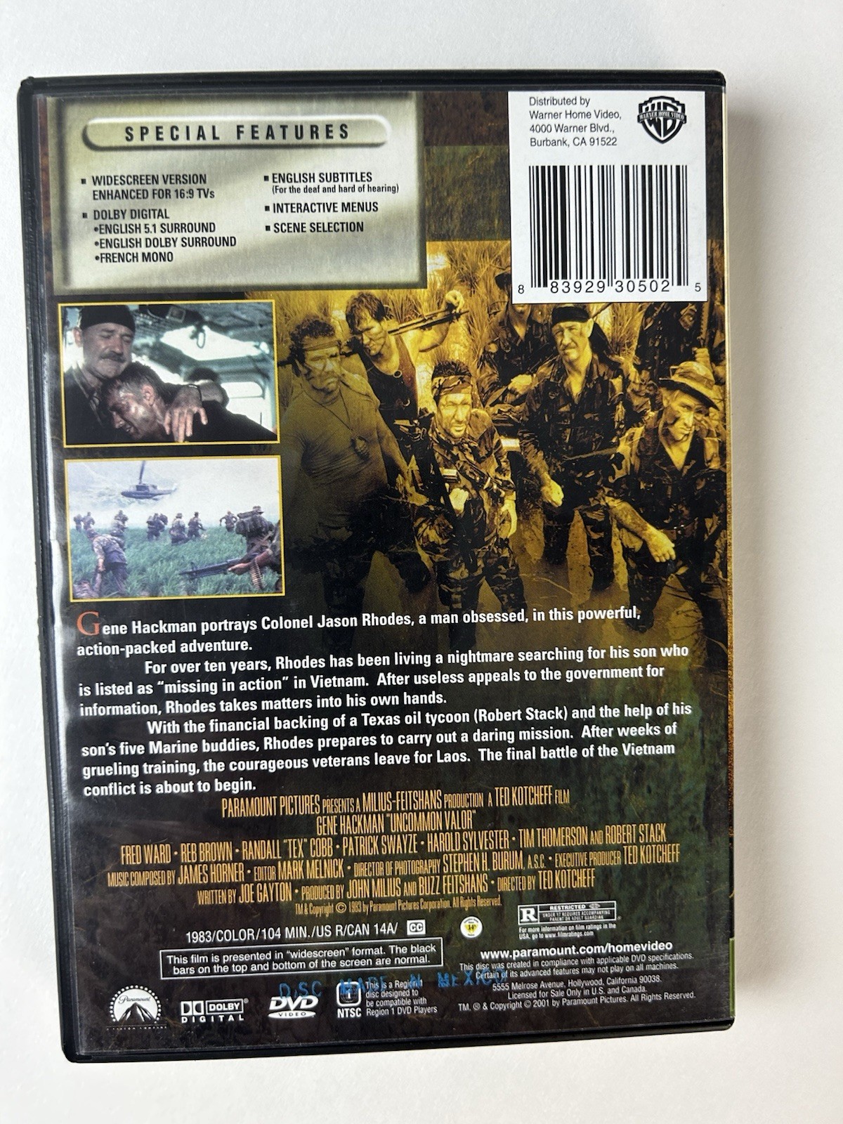 Uncommon Valor DVD 1983 Gene Hackman Widescreen