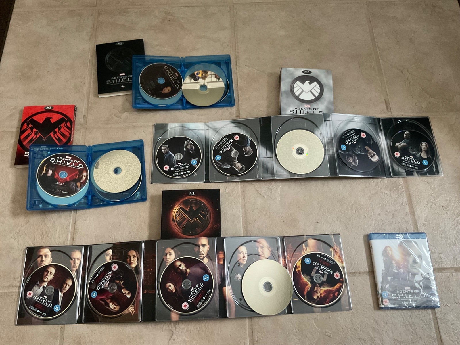 Marvel Agents of S.H.I.E.L.D. Seasons 1-5 Blu-ray (1,2,3,4 opened, 5 Brand New.