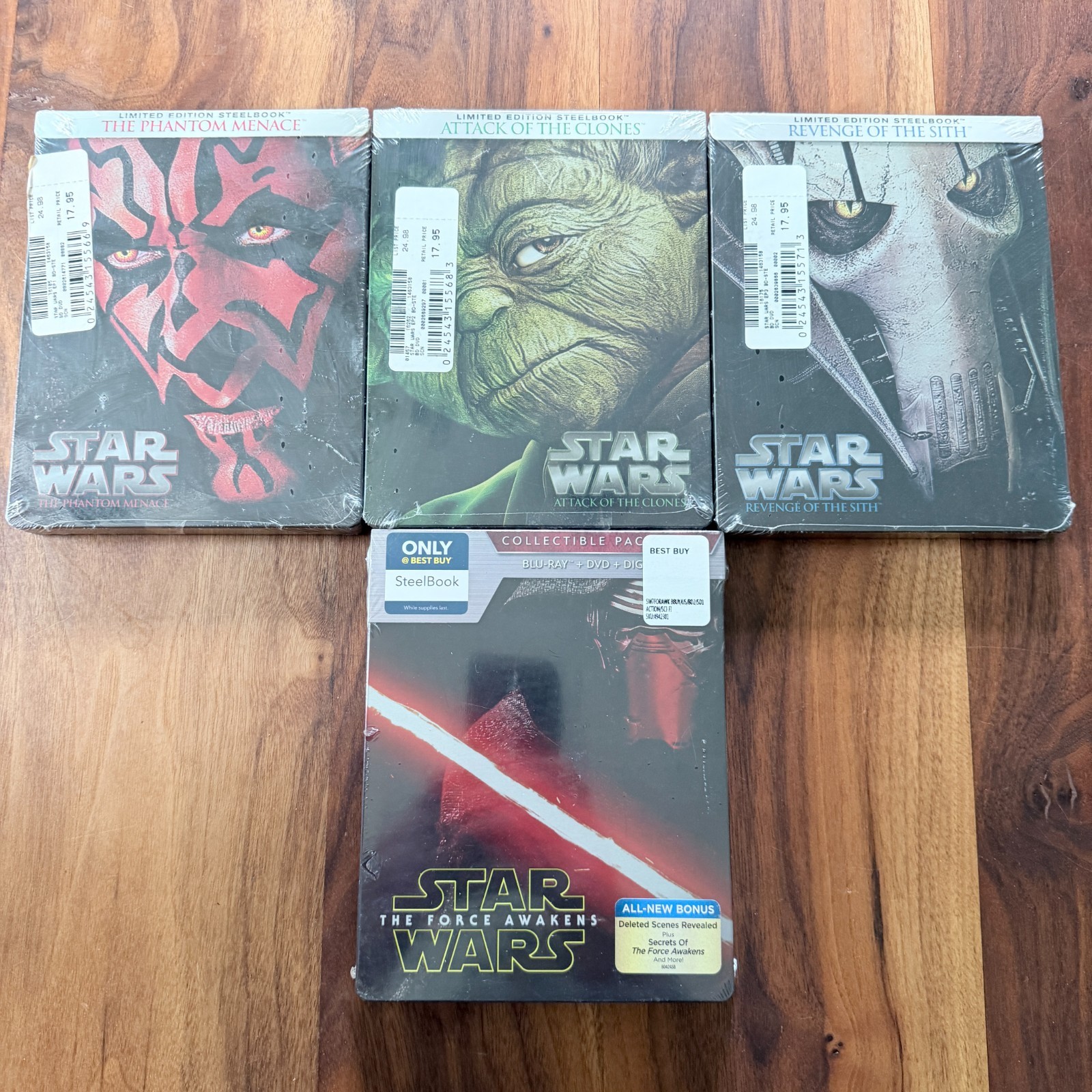 (4) Star Wars Steelbook Blu-ray Movies SEALED