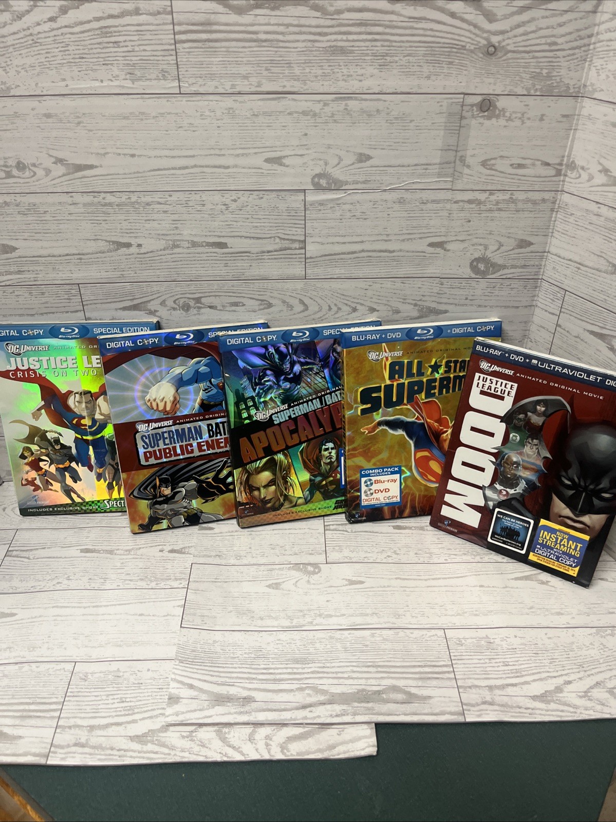 Lot of 5 Warner Bros DC Universe Justice League Blu-Ray Movies Batman Superman