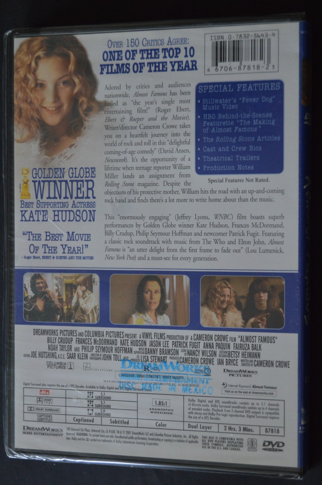 Almost Famous (DVD, 2001, Widescreen) NEW
