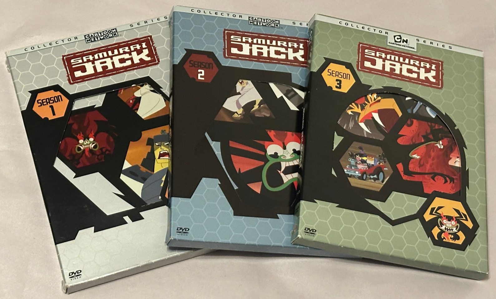 Samurai Jack Seasons 1 2 3 Collector Series DVD Lot Cartoon Network HTF