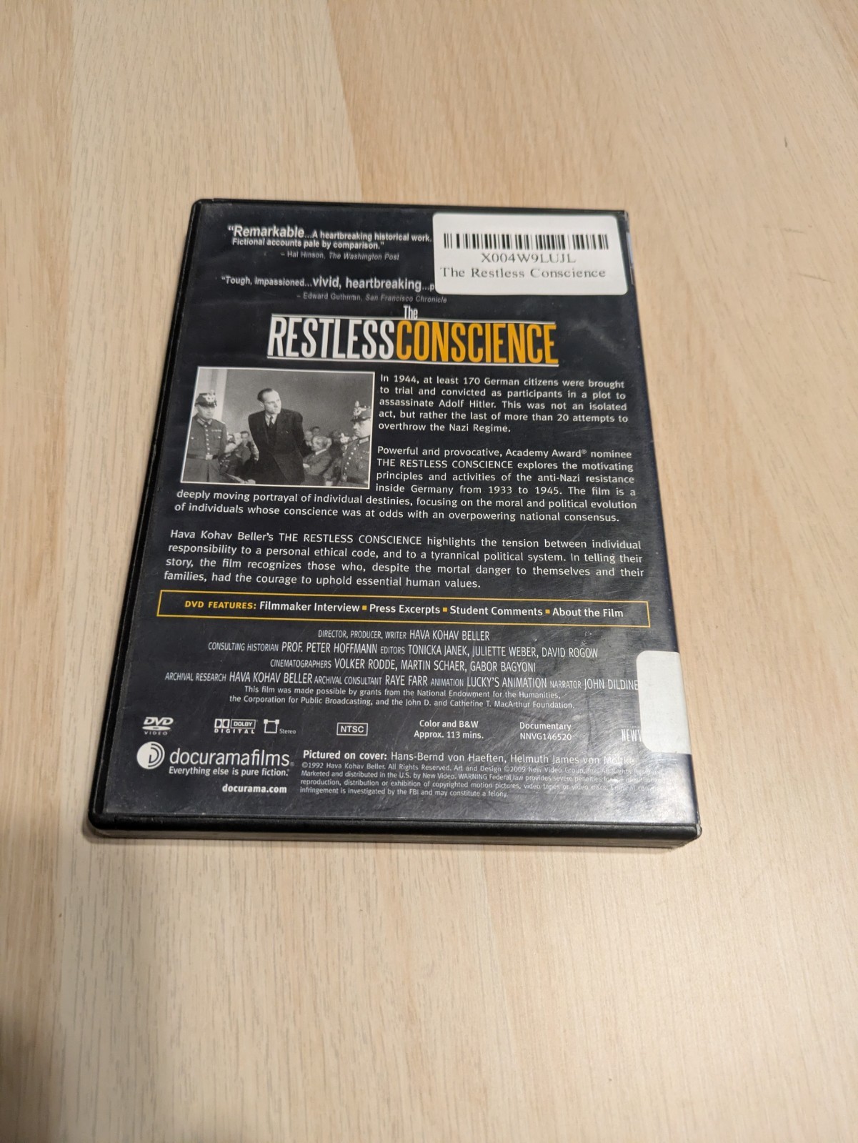 The Restless Conscience: Resistance to Hitler Within Germany 1933-1945 (DVD,…