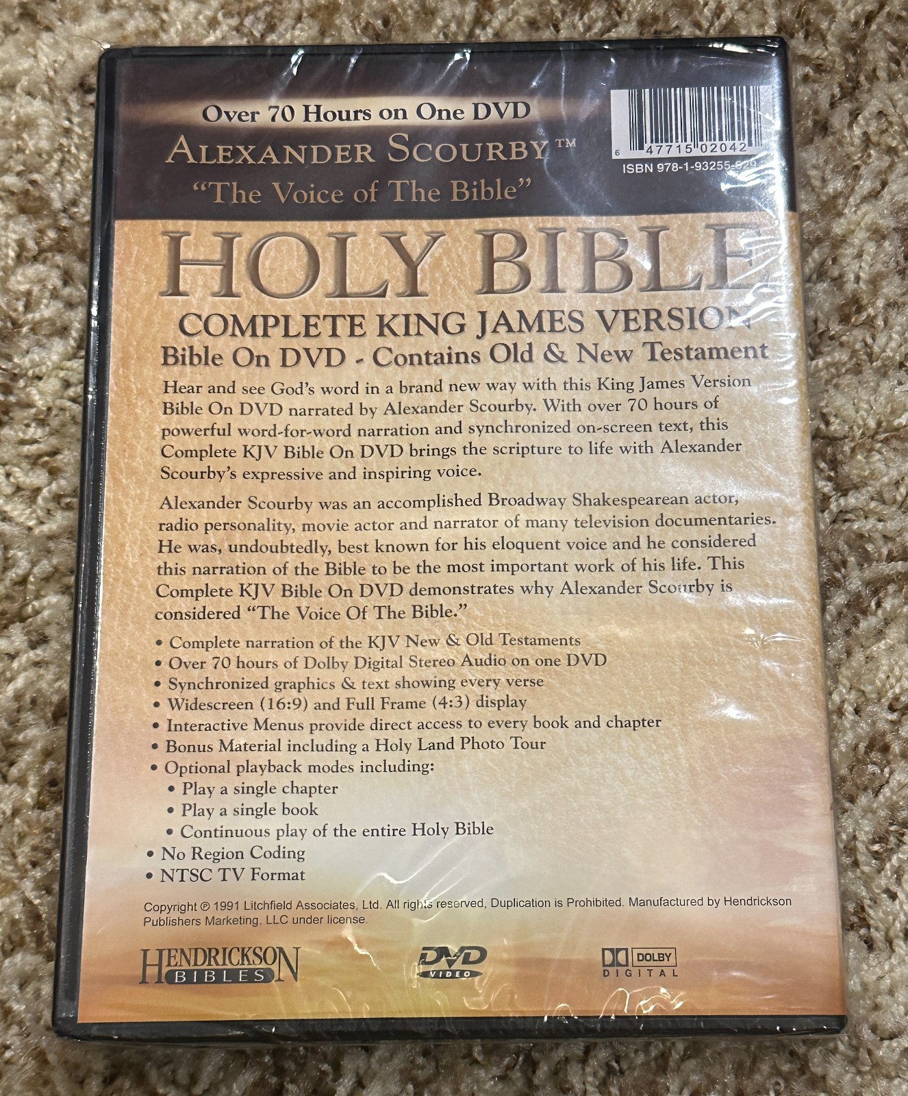 Holy Bible Complete King James Version On DVD 1991 70 HRS Alexander Scourby NEW