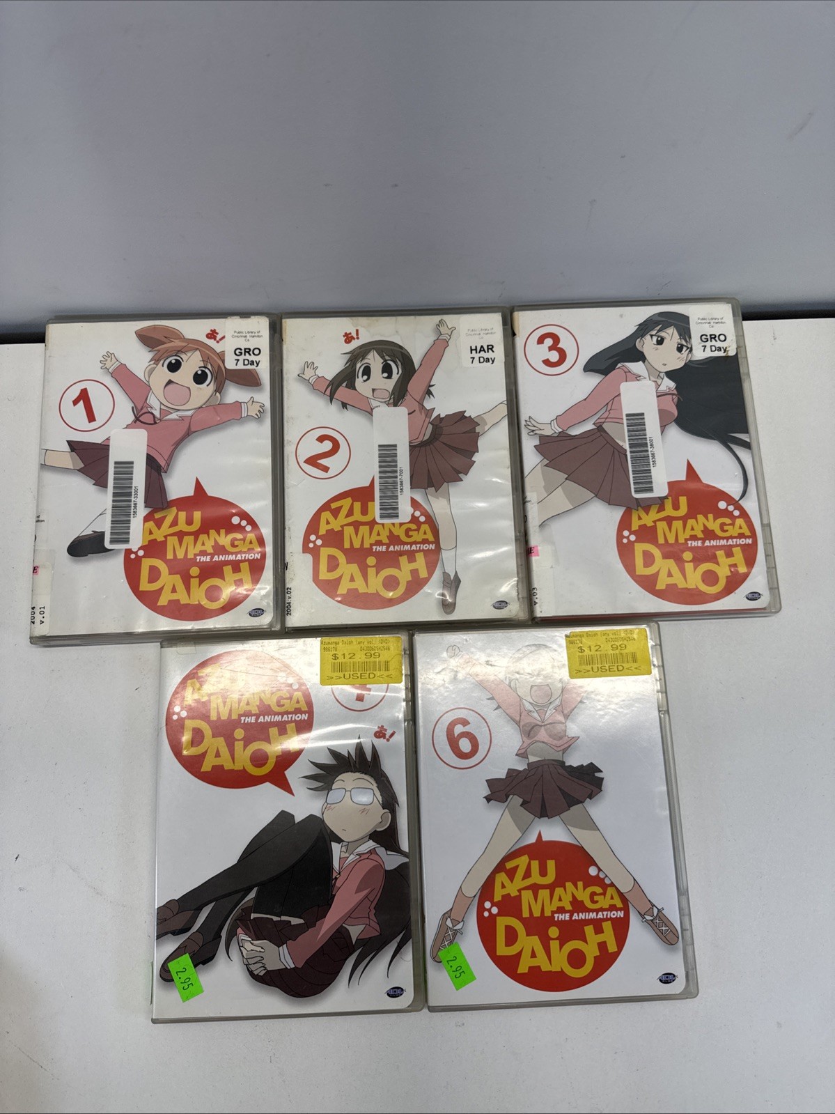 Azumanga Daioh – The Animation Series DVD 1, 2, 3, 4, 6 (missing #5)