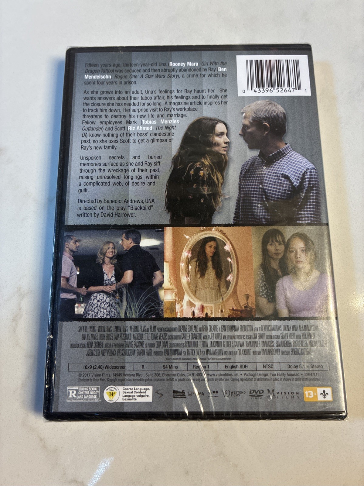 DVD Una 2018 Brand New ROONEY MARA Ben Mendelsohn Tobias Menzies Riz ahmed