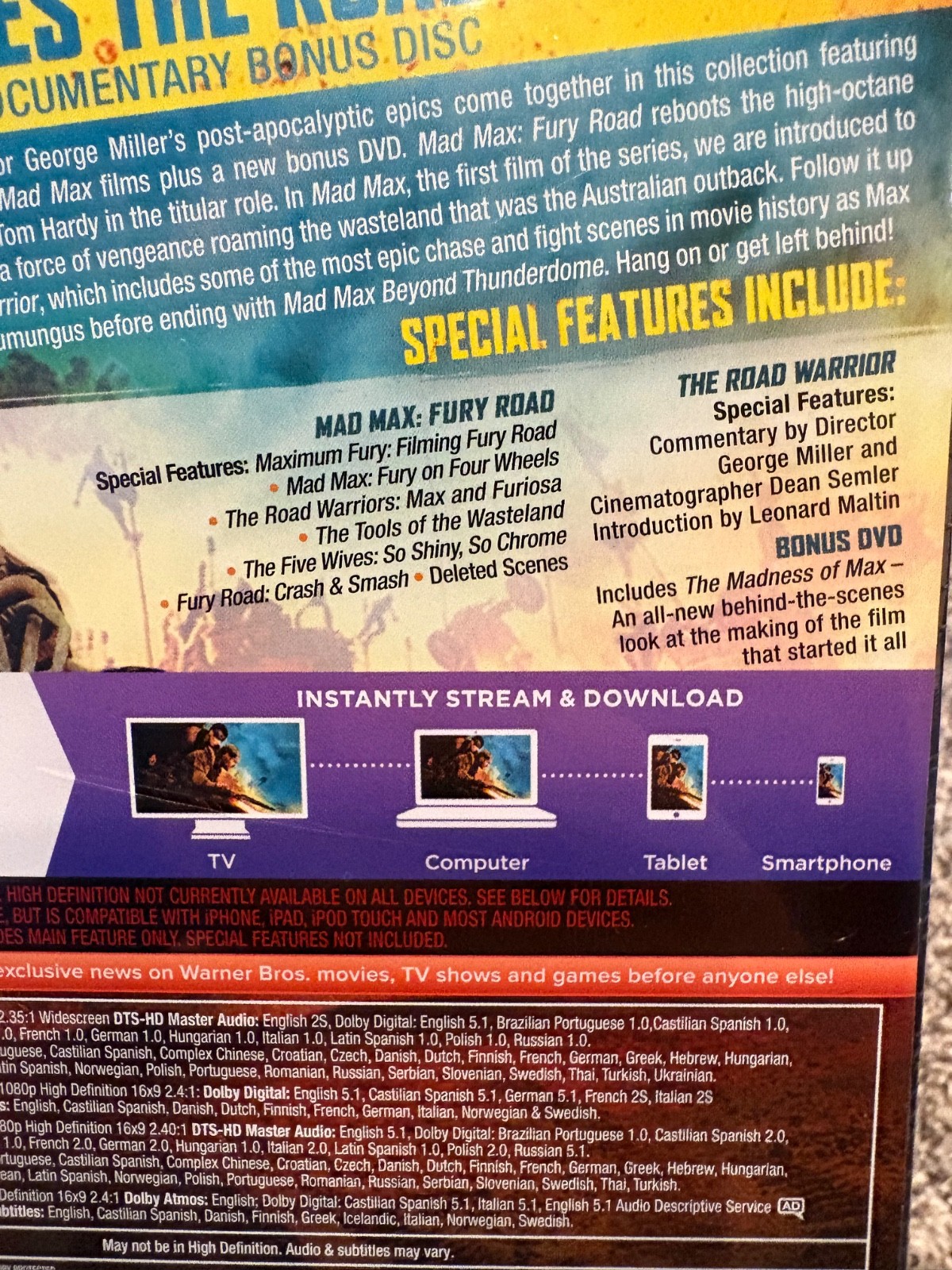 Mad Max Anthology 4 Film Collection Blu-Ray Set BRAND NEW (USA Compatible)