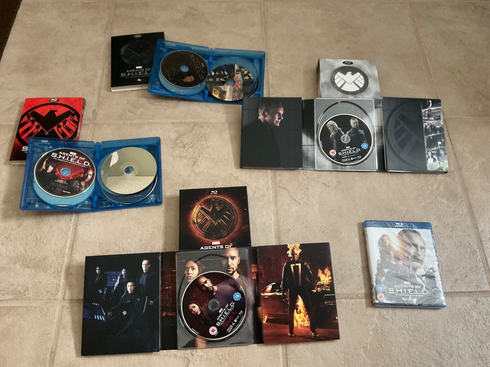 Marvel Agents of S.H.I.E.L.D. Seasons 1-5 Blu-ray (1,2,3,4 opened, 5 Brand New.