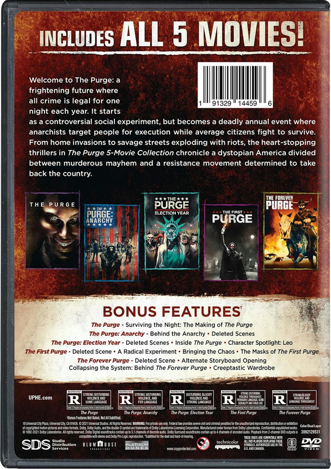 The Purge 5-movie Collection DVD Ethan Hawke NEW