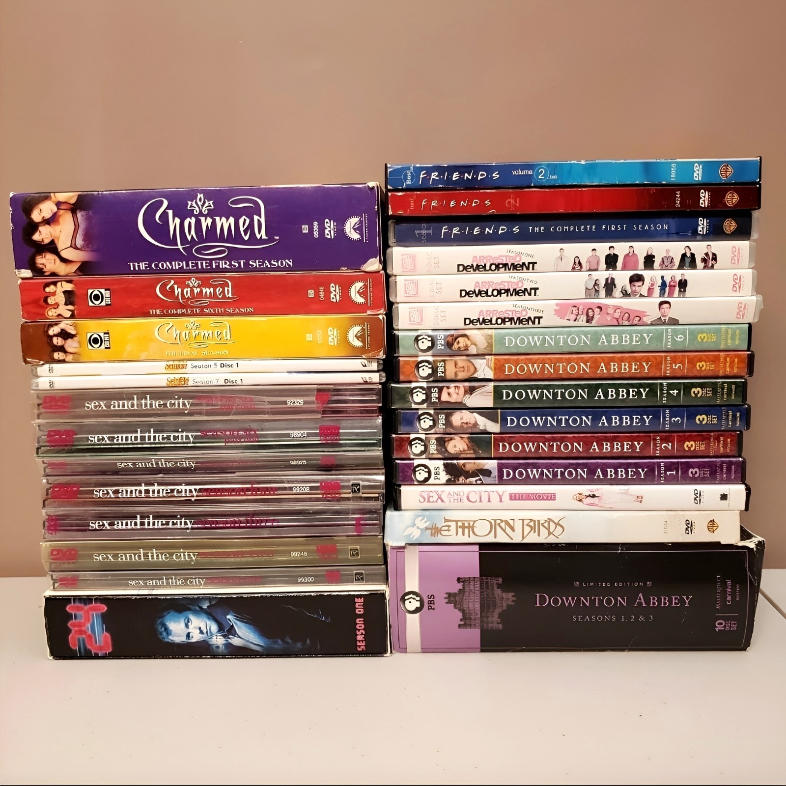 DVD Lot Various Titles/Seasons: Charmed, Sex & the City, Friends, 24 Downtown Ab