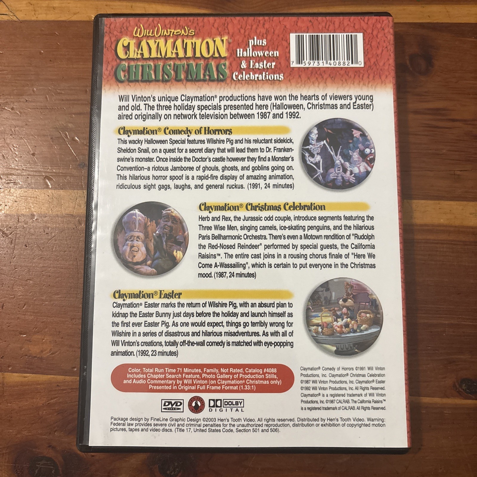 Will Vinton’s Claymation Christmas Plus Halloween & Easter Celebrations [New DVD