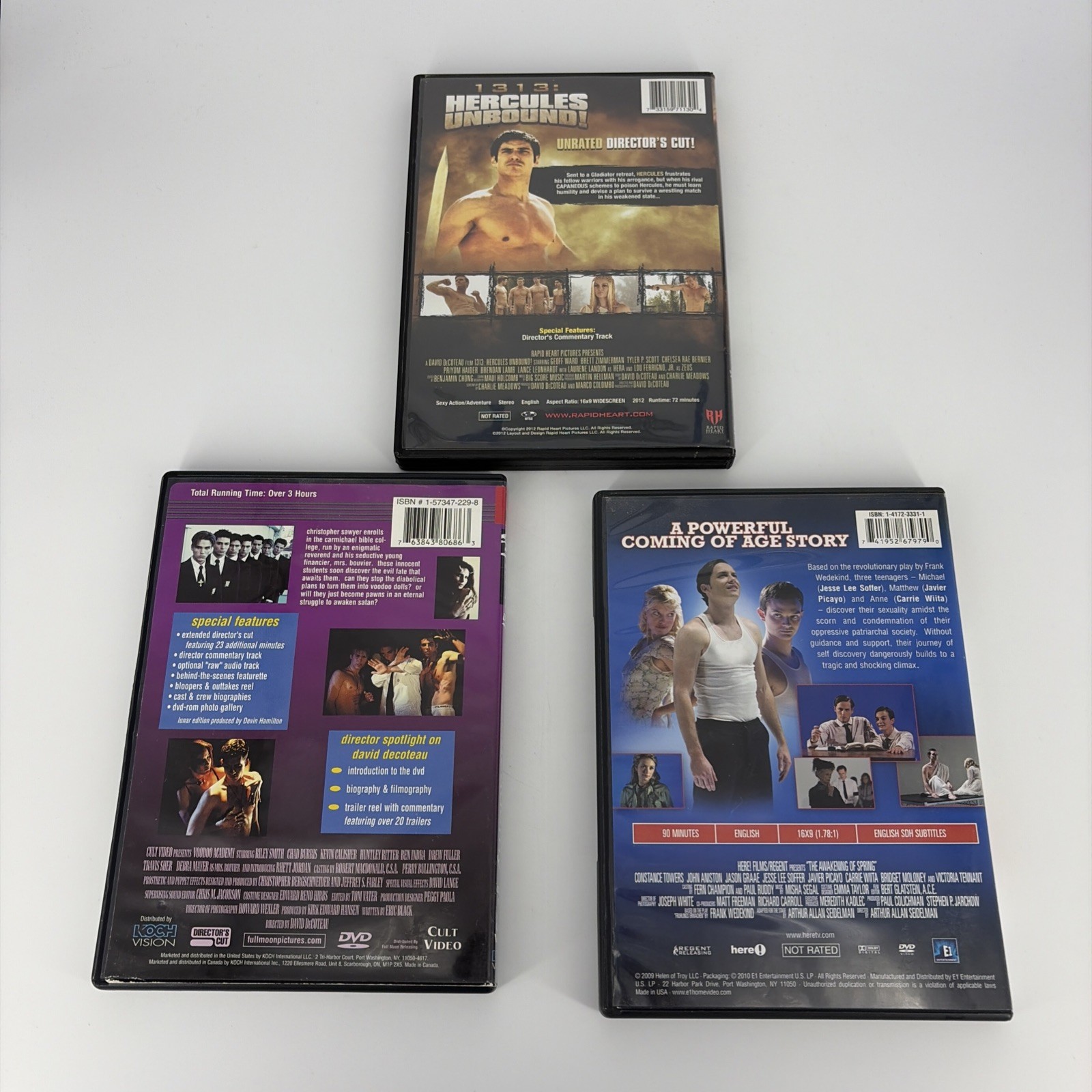1313: Hercules Unbound, Awakening Of Spring, Voodoo Academy DVD lot LGBTQ movies