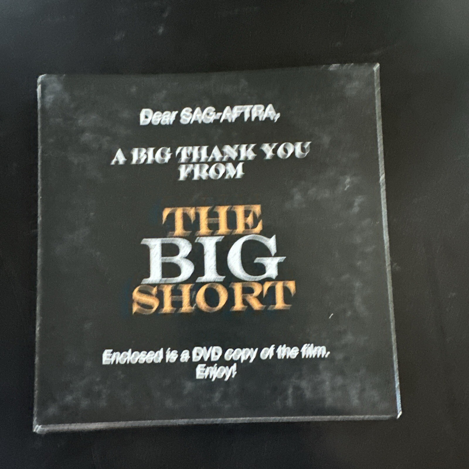 THE BIG SHORT For Your Consideration FYC DVD PROMO Screener 2015 Free Shipping!