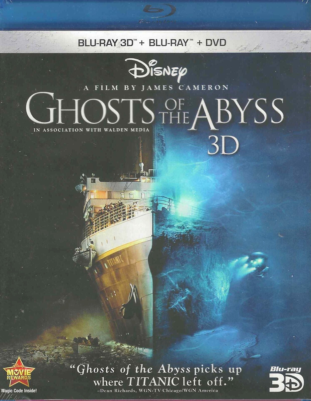 Disney, Ghost of the Abyss 3D, NEW Blu Ray & DVD Trip to Titanic, James Cameron