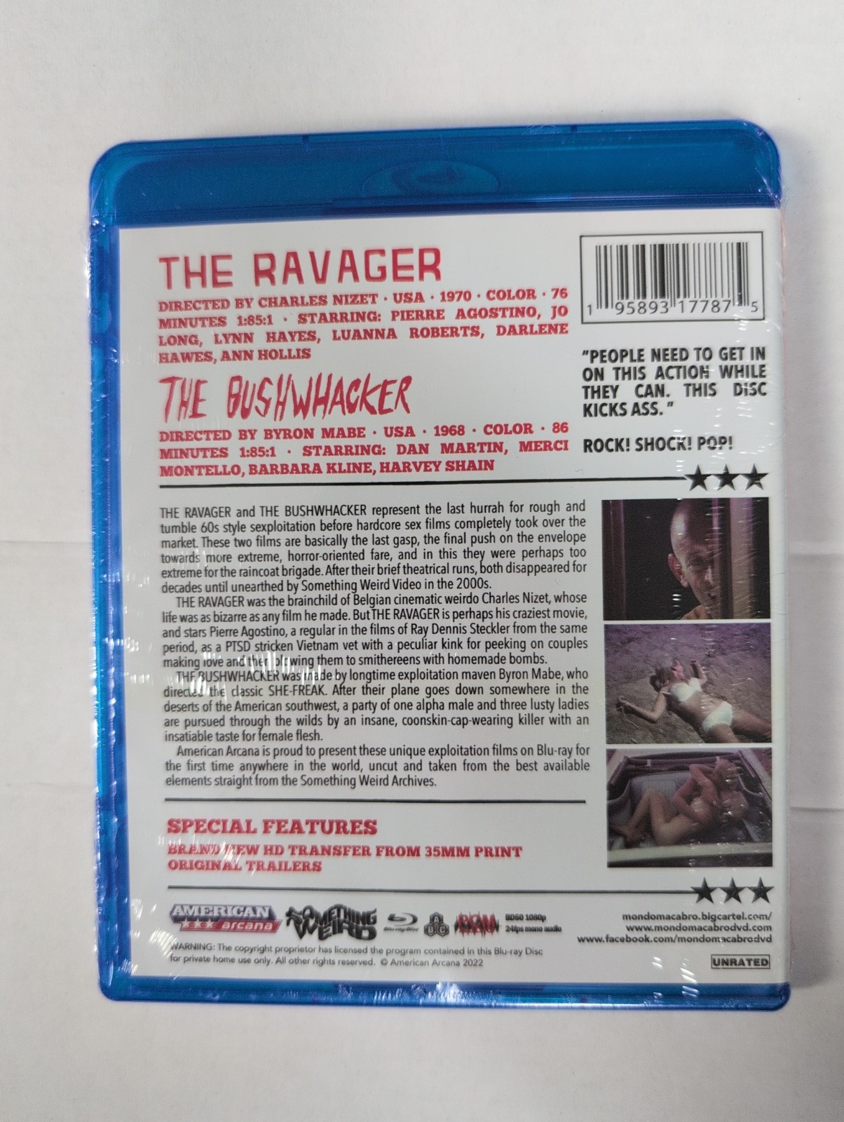 The Ravager / The Bushwhacker Double Feature Blu-ray Vintage Sexploitation NEW