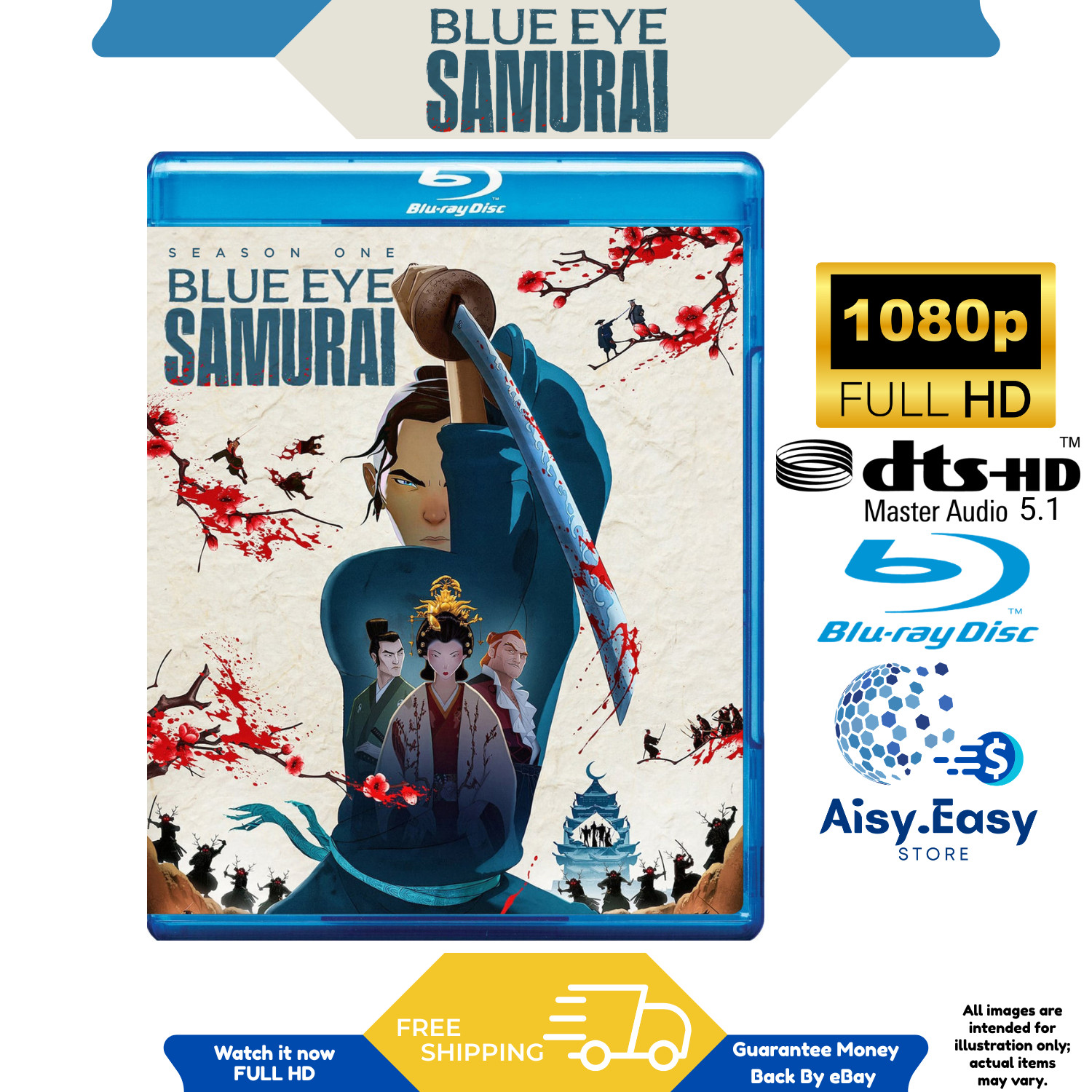 Blue Eye Samurai Animation Action Adventure History Drama Region Free Blu Ray