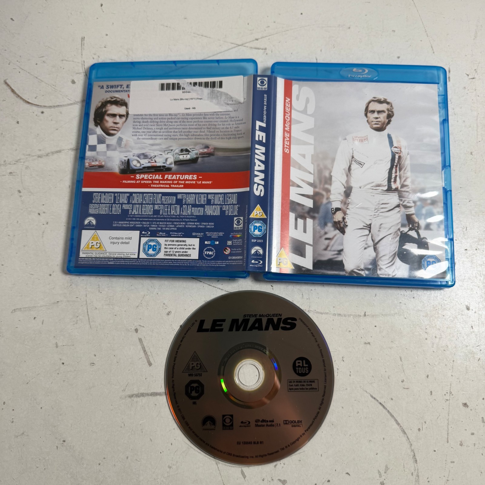 Le Mans (Blu-ray) Paramount Pictures Steve McQueen Action Car Racing Movie