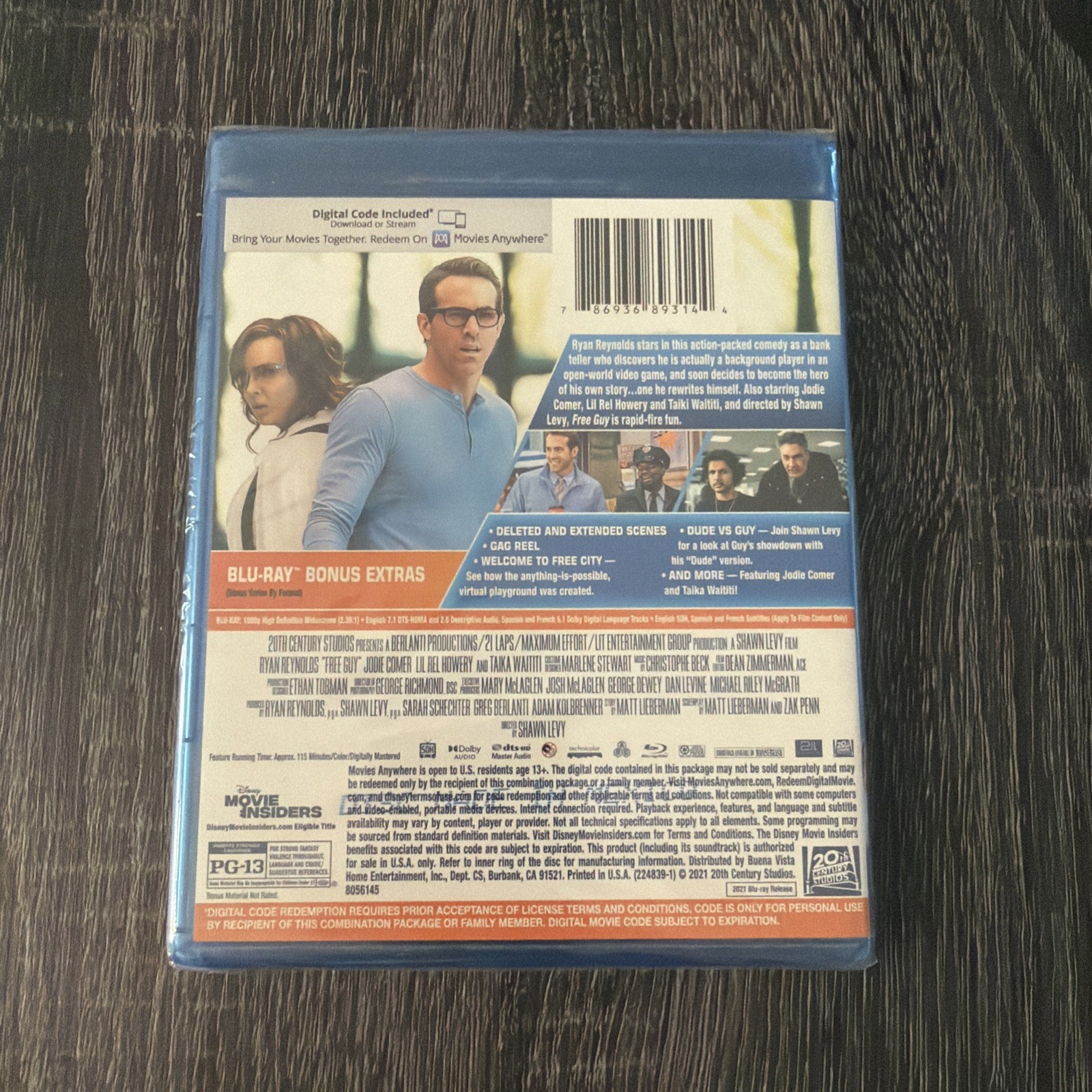 Free Guy (Blu-ray, 2021, Region Free) Ryan Reynolds **BRAND NEW**