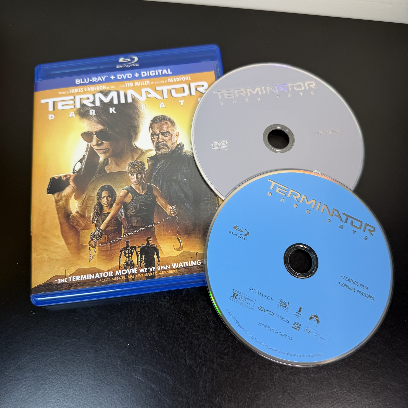 Terminator Dark Fate Blu-ray + DVD NO Digital Code Linda Hamilton Arnold