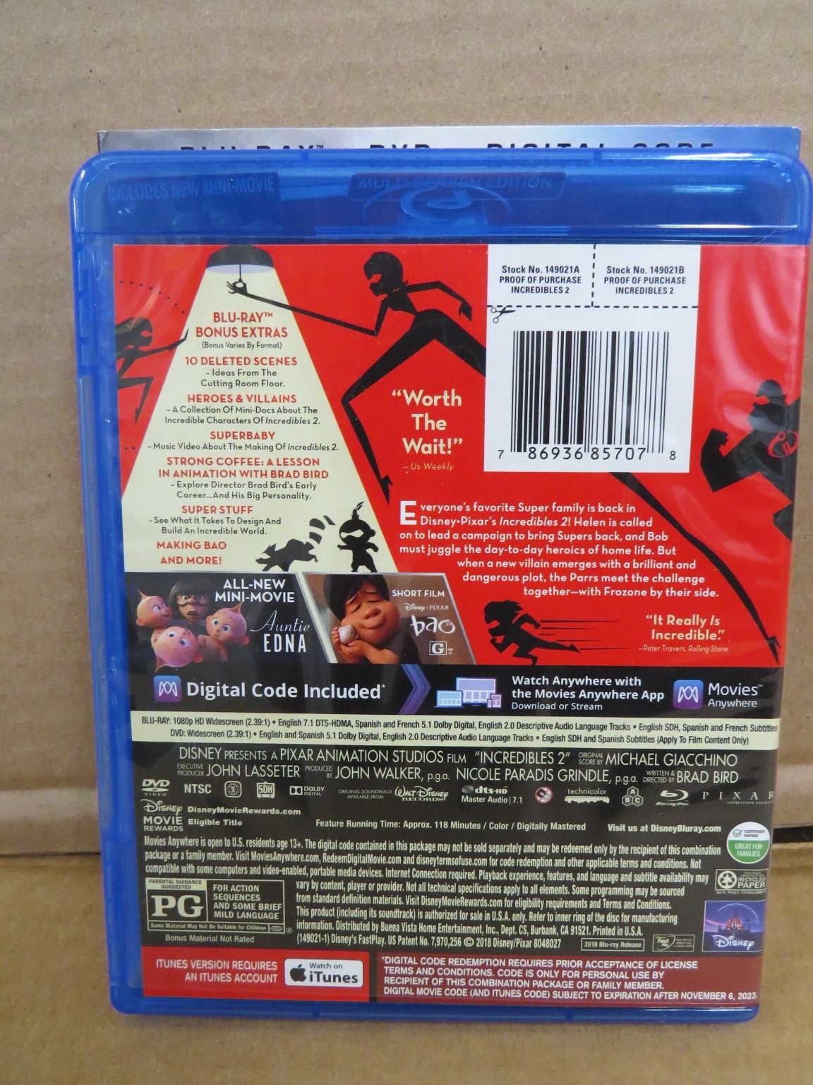 Incredibles 2 Blu-ray 2018 Multi-Screen Edition Brad Bird Disney Pixar