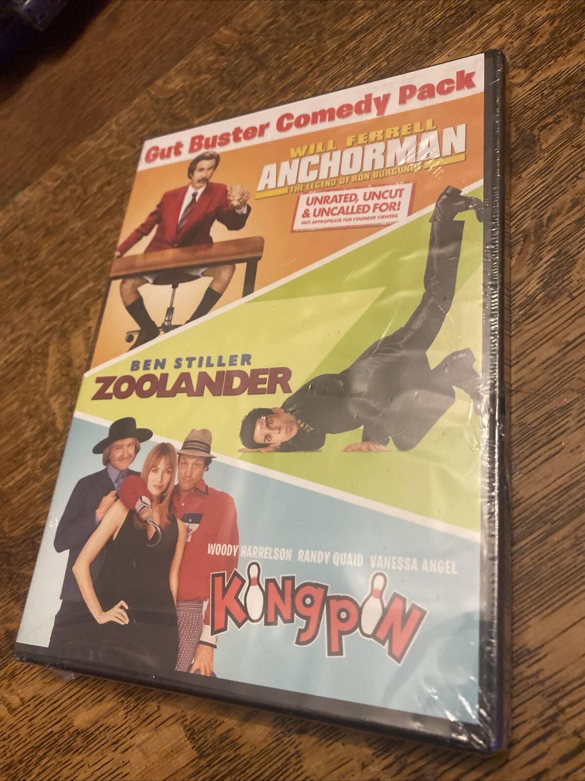 Gut Buster Comedy Pack DVD NEW 3 Movies Sealed, Kingpin, Zoolander, Anchorman