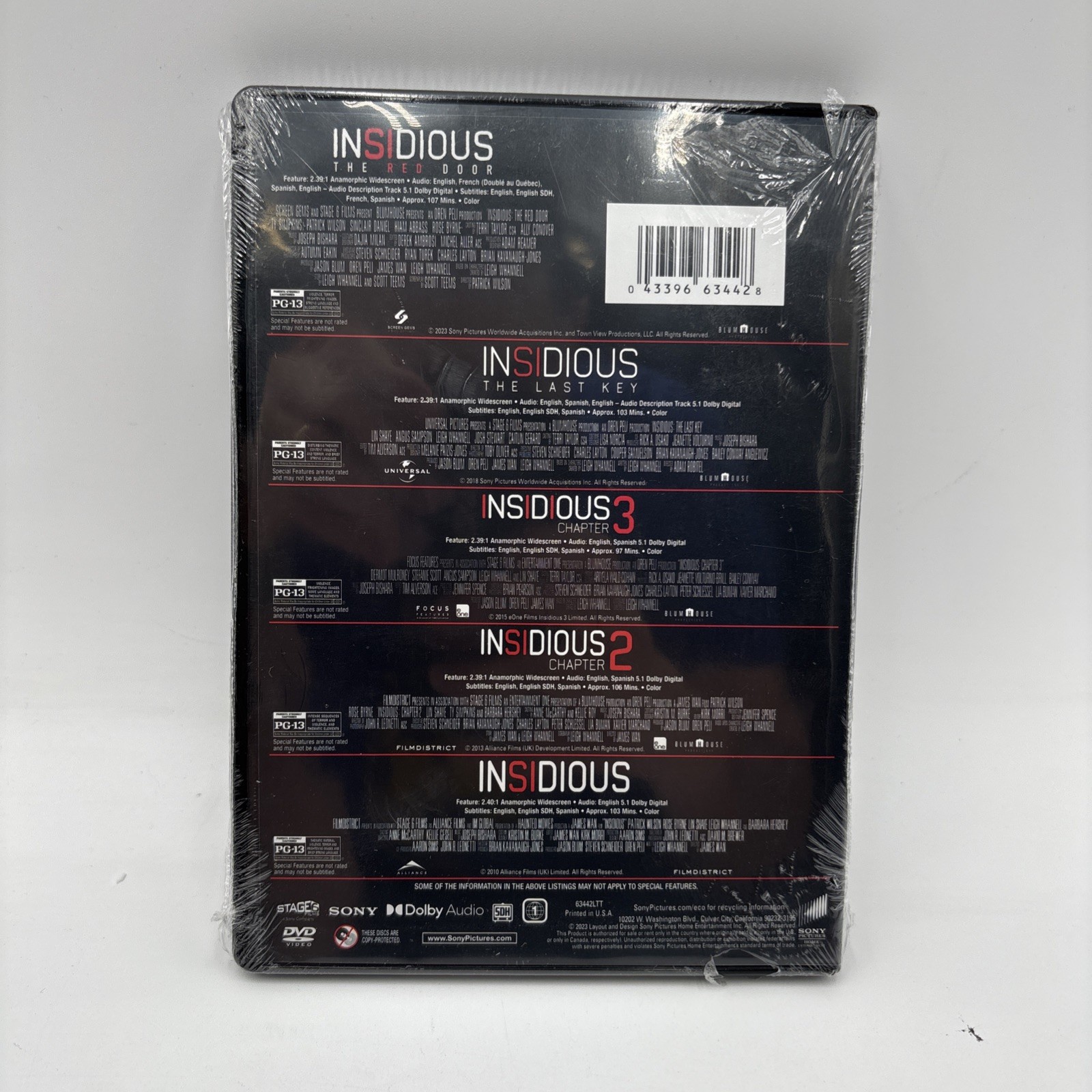 New Insidious 5 Pack: Chapter 1 2 3 / The Last Key / The Red Door(Multi Feature)