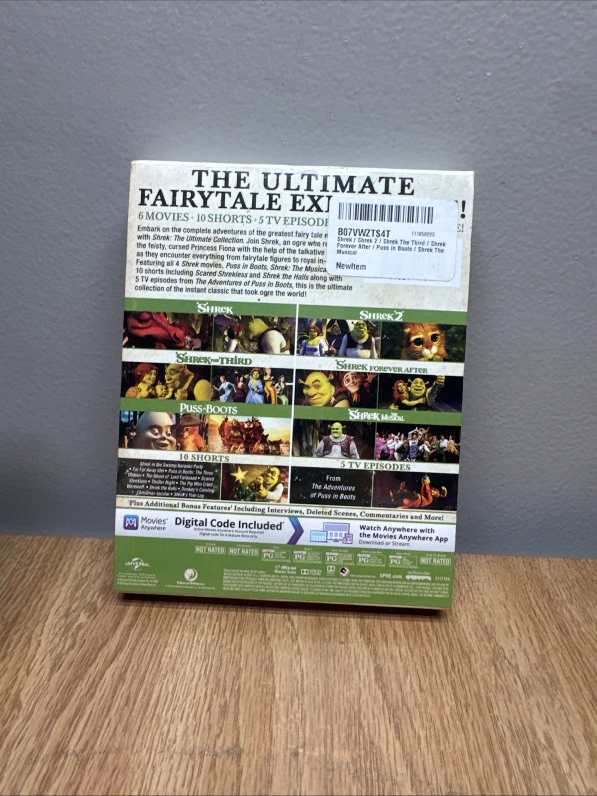 Shrek: The Ultimate Collection Blu-ray + Digital PG 6 Movies/Shorts – Sealed