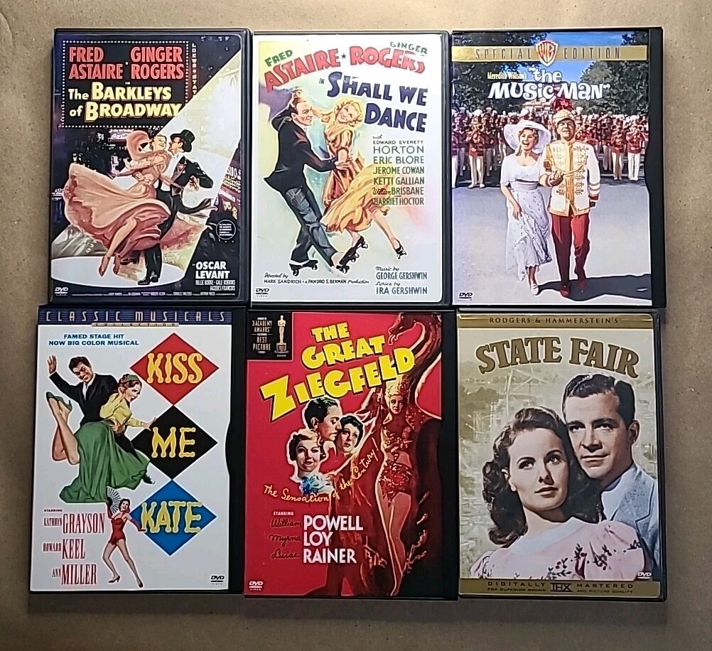 Lot Of 6 Classic Musicals (DVD) – Barkleys Of Broadway, Shall We Dance, Music…