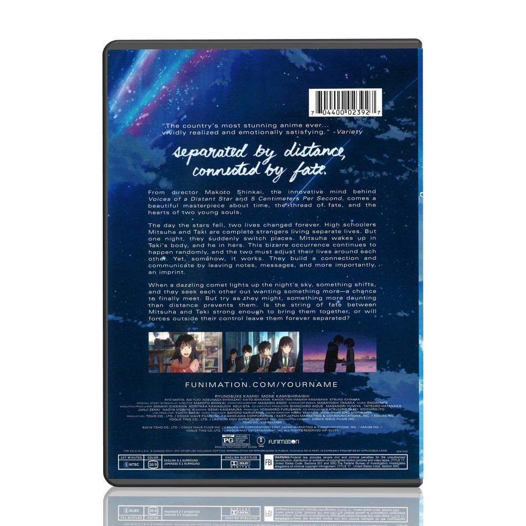 Your Name The Movie Anime DVD (English Dubbed)