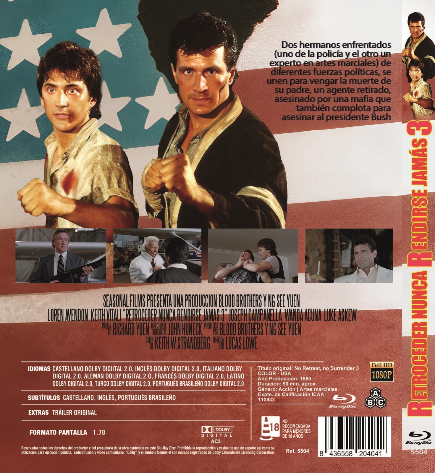 No Retreat, No Surrender 3 (1990) Blu-Ray NEW (Spanish Package/English Audio)