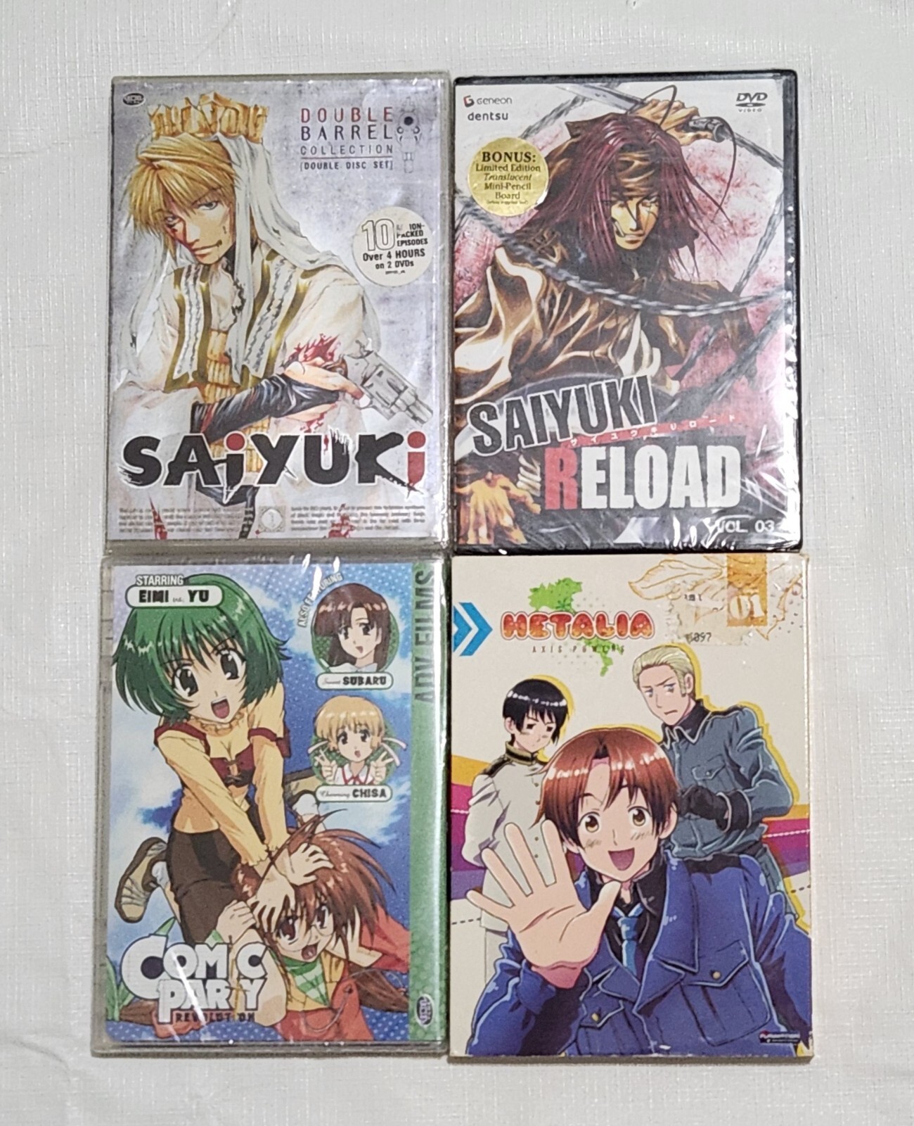 Anime Mixed DVD Lot 4 Various Titles-Hetalia-Comic Party Revolution-Saiyuki