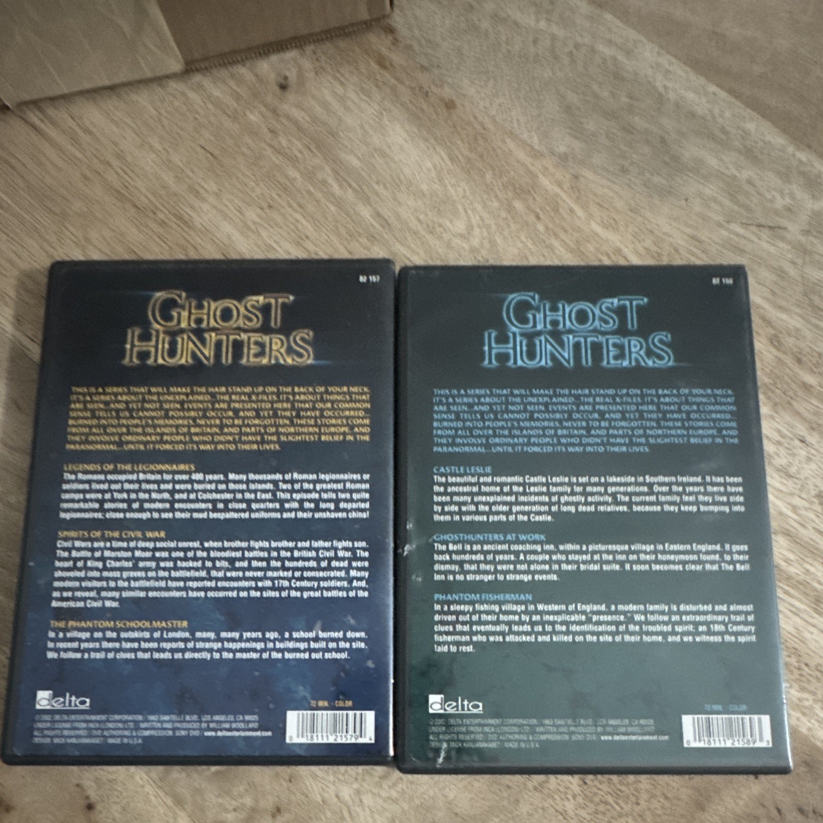 Delta Ghost Hunters DVD Lot of 2 Discs, Tall Case, 72 Min Run Time