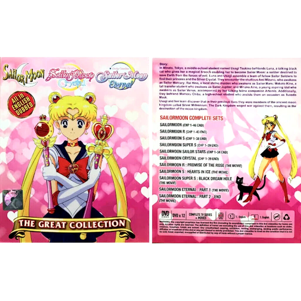 DVD SAILOR MOON COMPLETE COLLECTION (239 Episodes+5 Movies) Eng Dub Ship From US