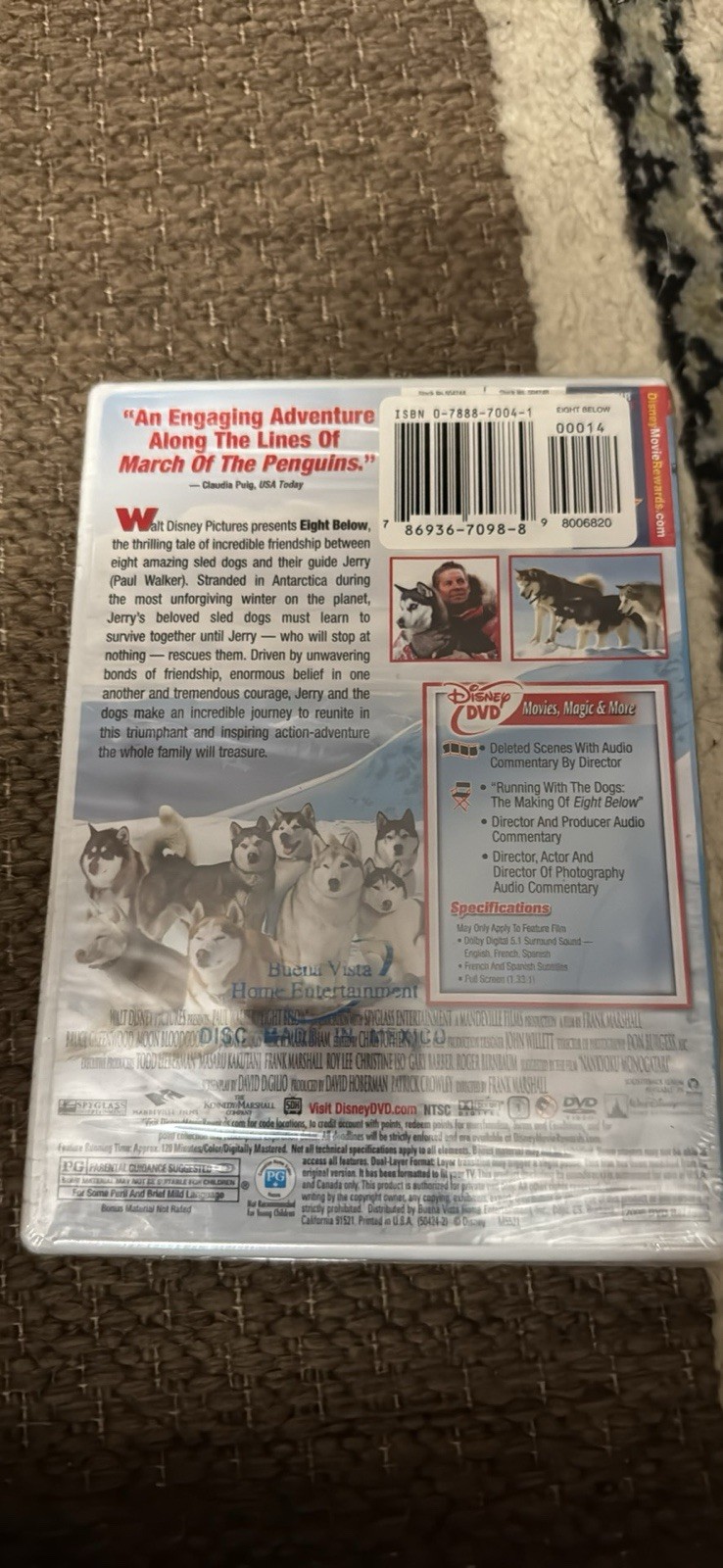 Eight Below DVD Full Screen w/ Commentary PG Adventure 120 Min Paul Walker